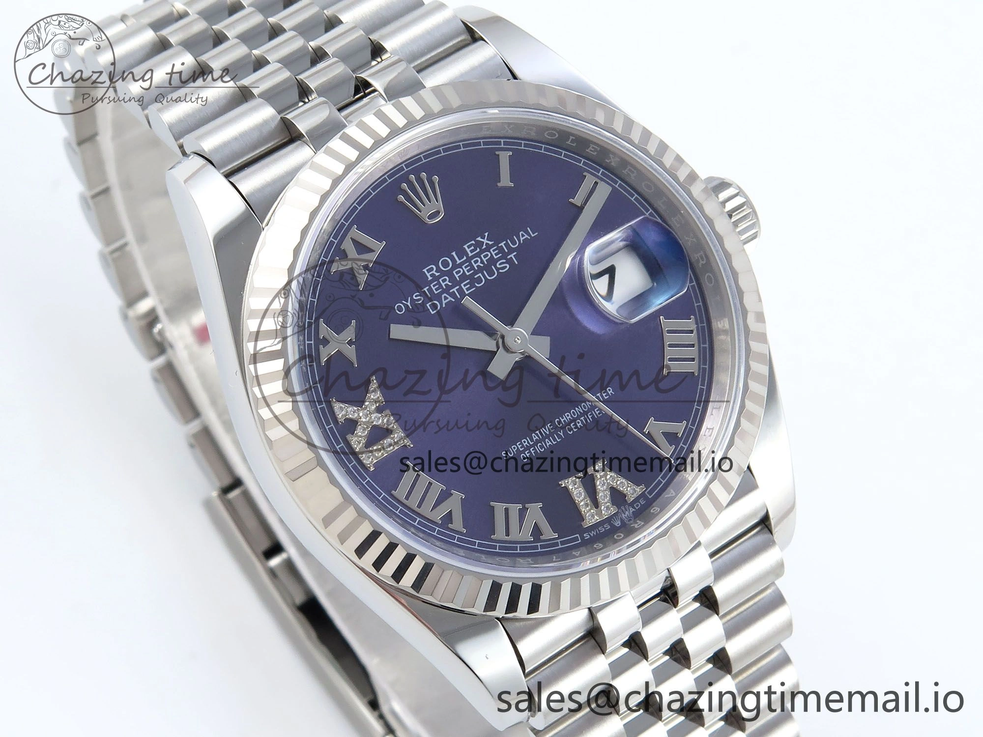 DateJust 36 126234 EWEF Best Edition Purple Roman Diamonds Dial on Jubilee Bracelet A Functional 616