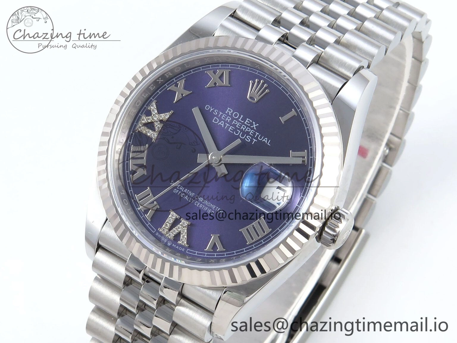 DateJust 36 126234 EWEF Best Edition Purple Roman Diamonds Dial on Jubilee Bracelet A Functional 616