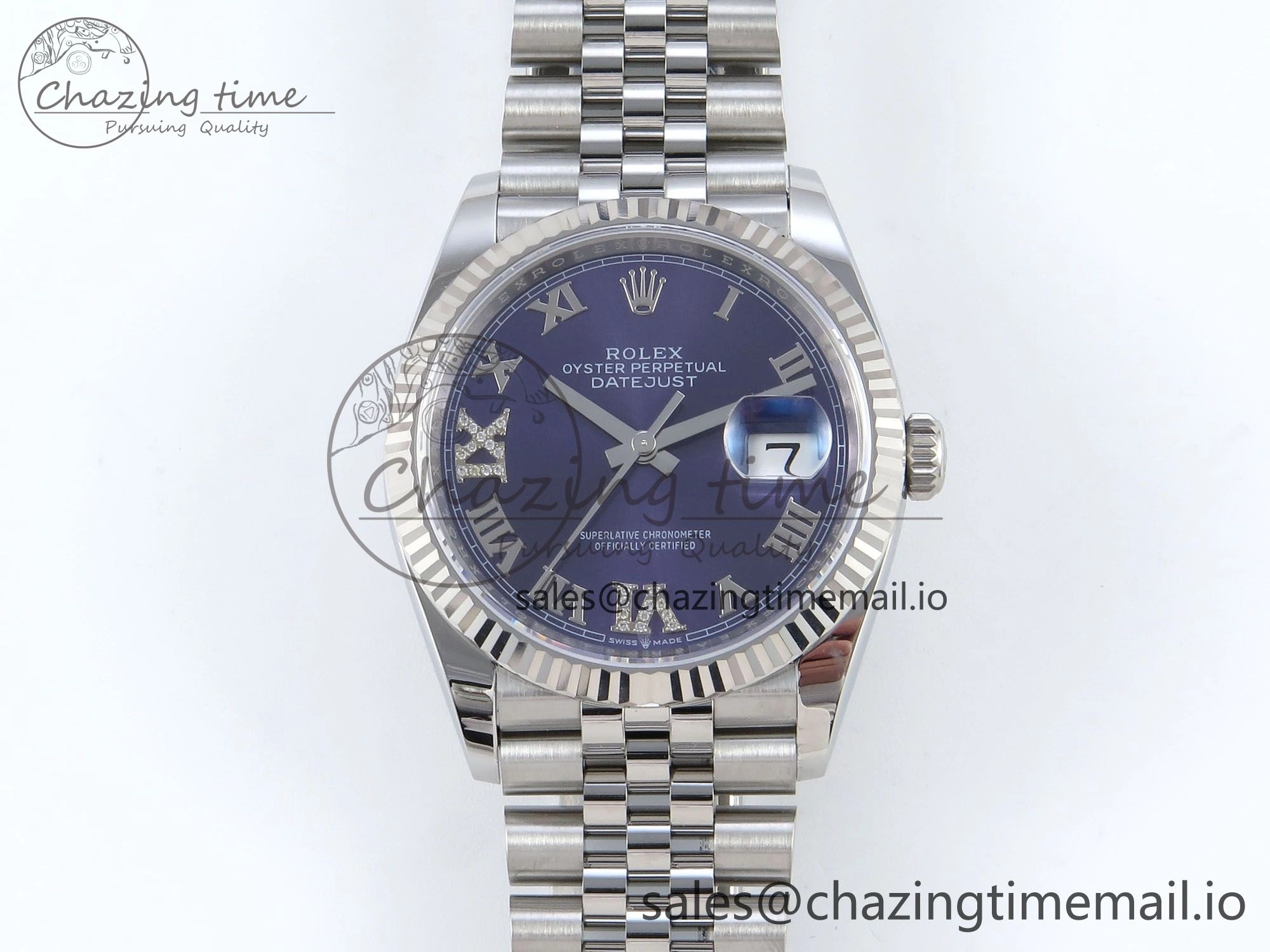 DateJust 36 126234 EWEF Best Edition Purple Roman Diamonds Dial on Jubilee Bracelet A Functional 616