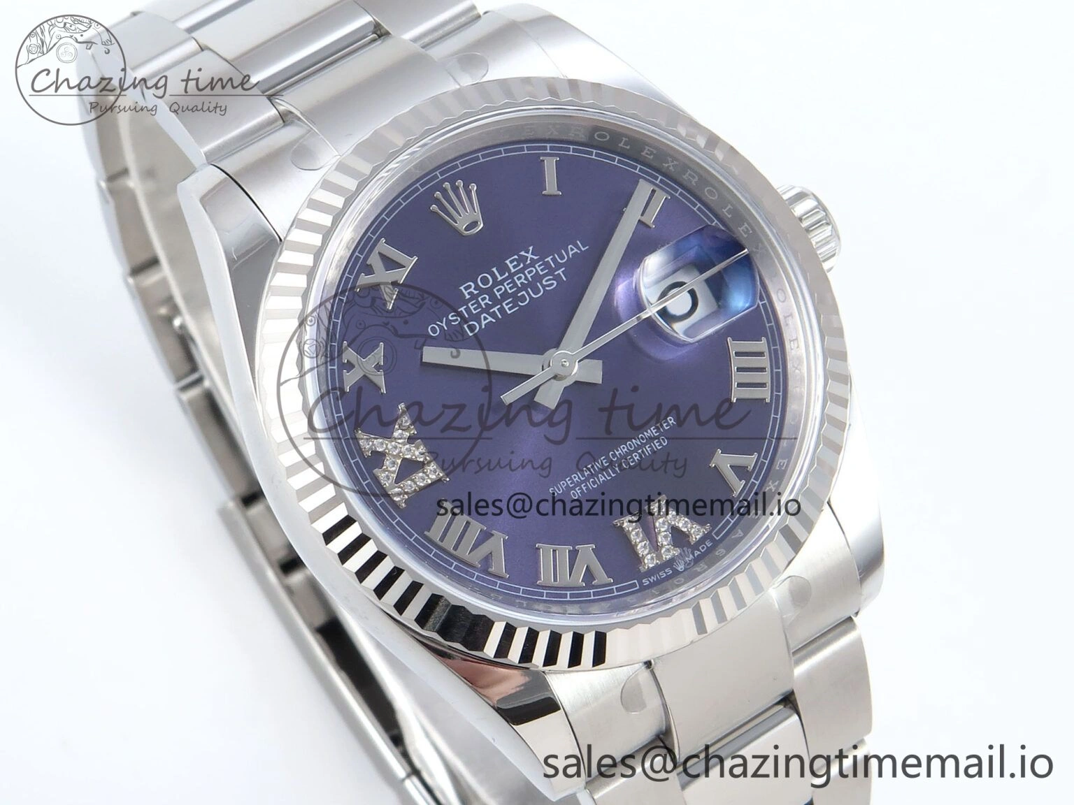 DateJust 36 126234 EWEF Best Edition Purple Roman Diamonds Dial on Oyster Bracelet A Comfortable 692