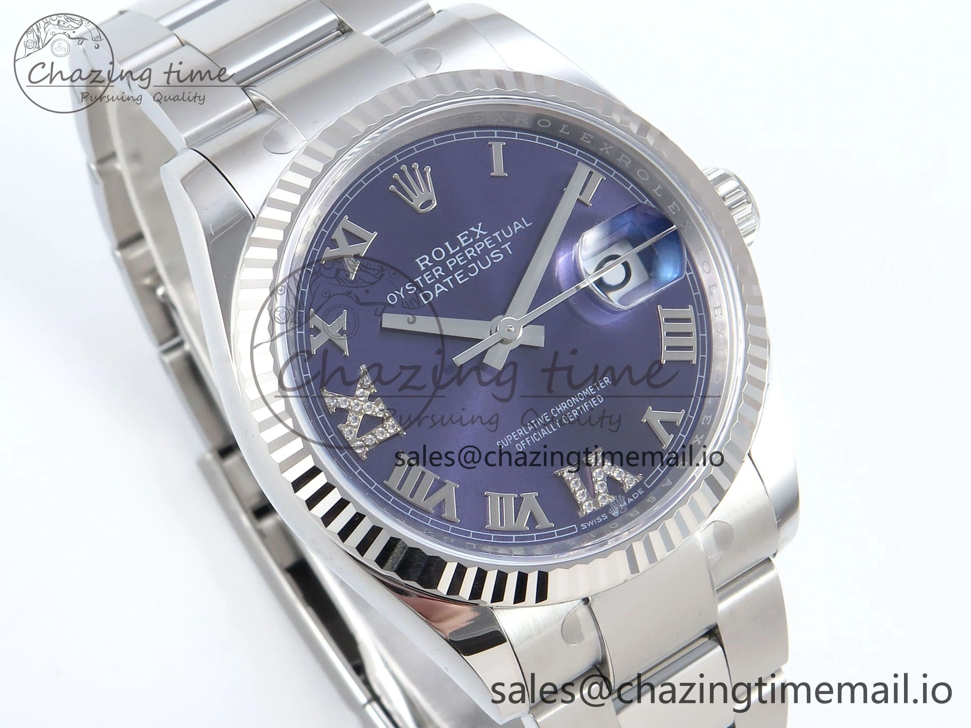 DateJust 36 126234 EWEF Best Edition Purple Roman Diamonds Dial on Oyster Bracelet A Comfortable 692