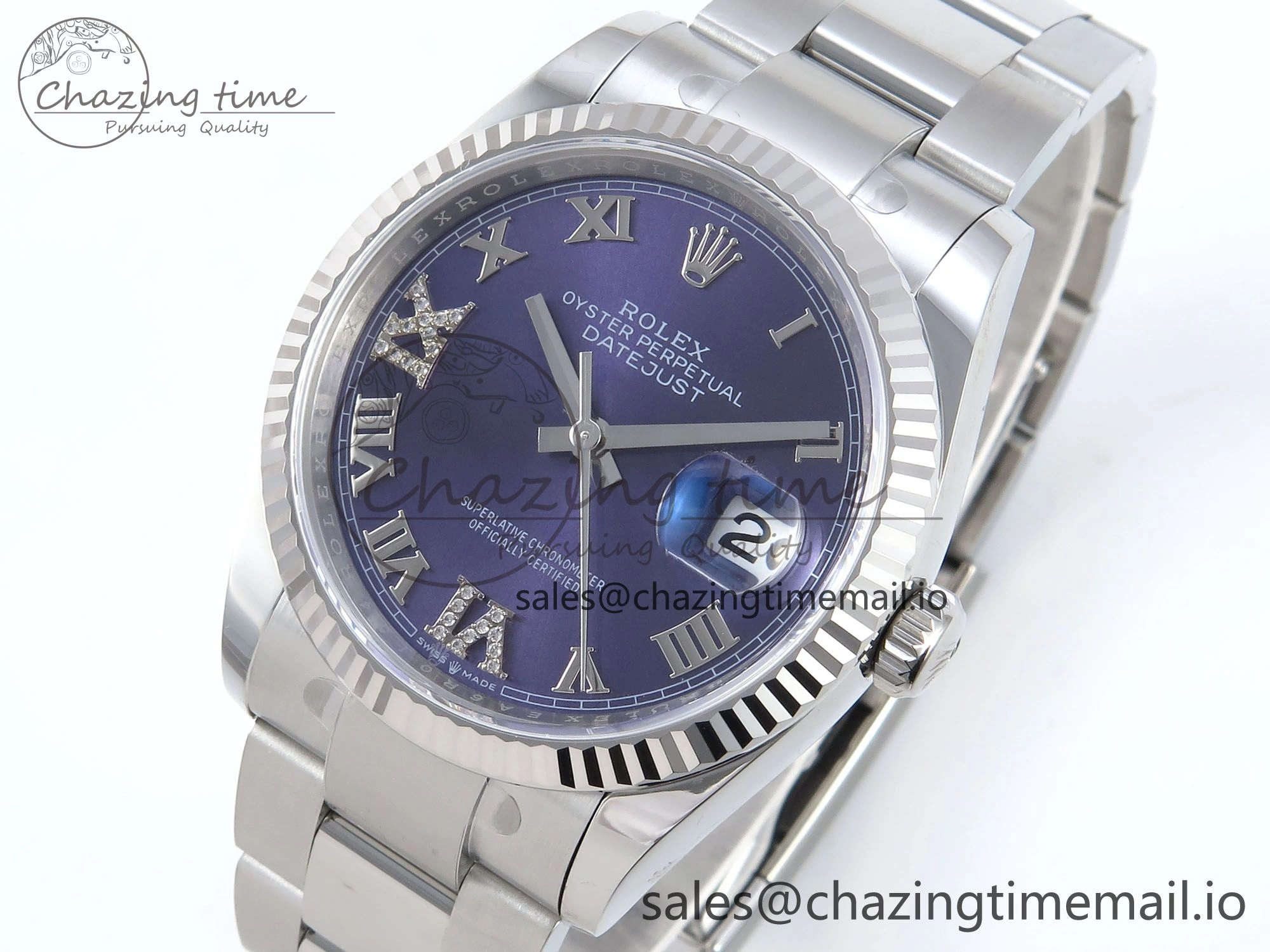 DateJust 36 126234 EWEF Best Edition Purple Roman Diamonds Dial on Oyster Bracelet A Comfortable 692