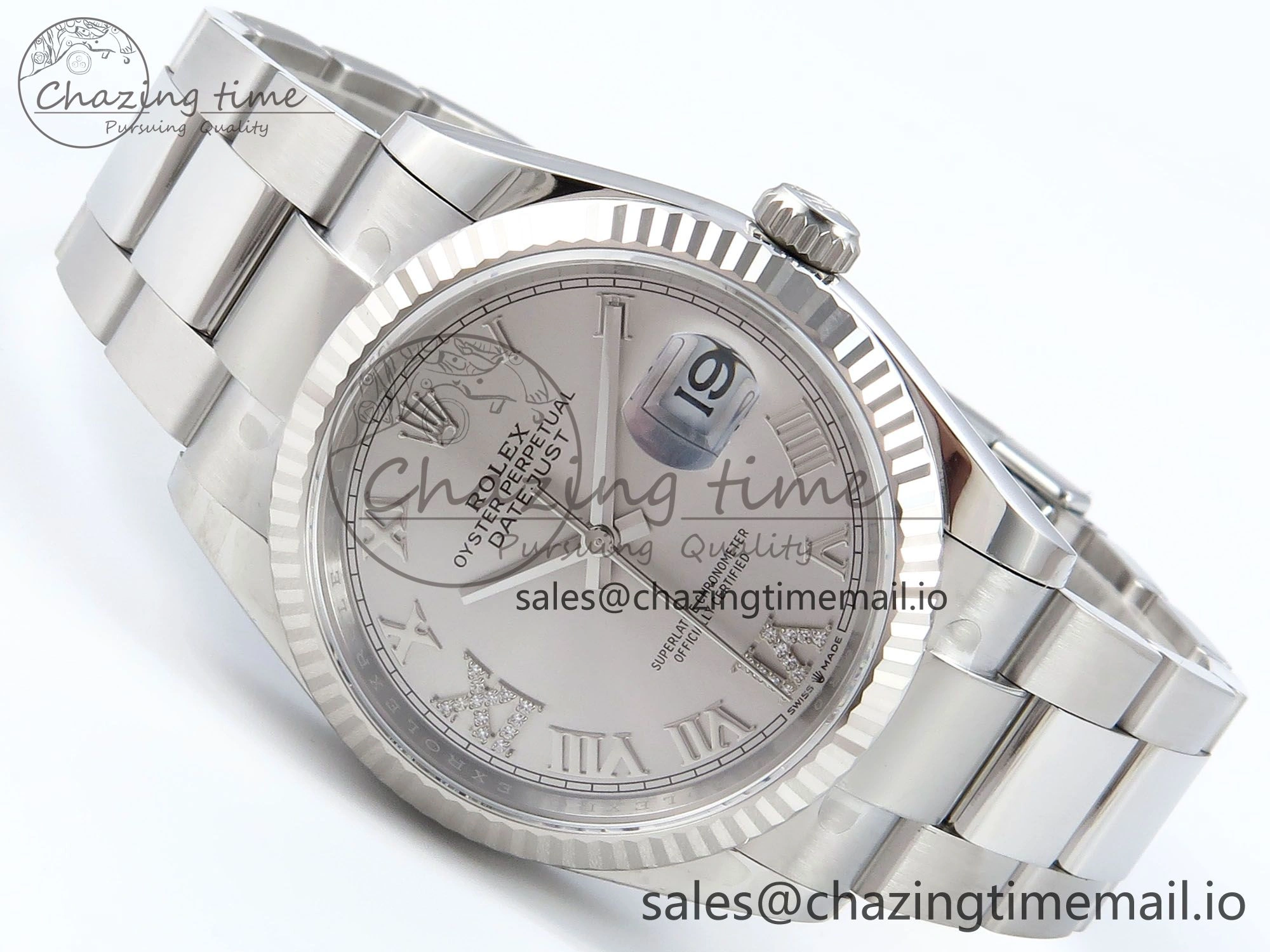 DateJust 36 126234 EWEF Best Edition Silver Roman Diamonds Dial on Oyster Bracelet A Refined 685