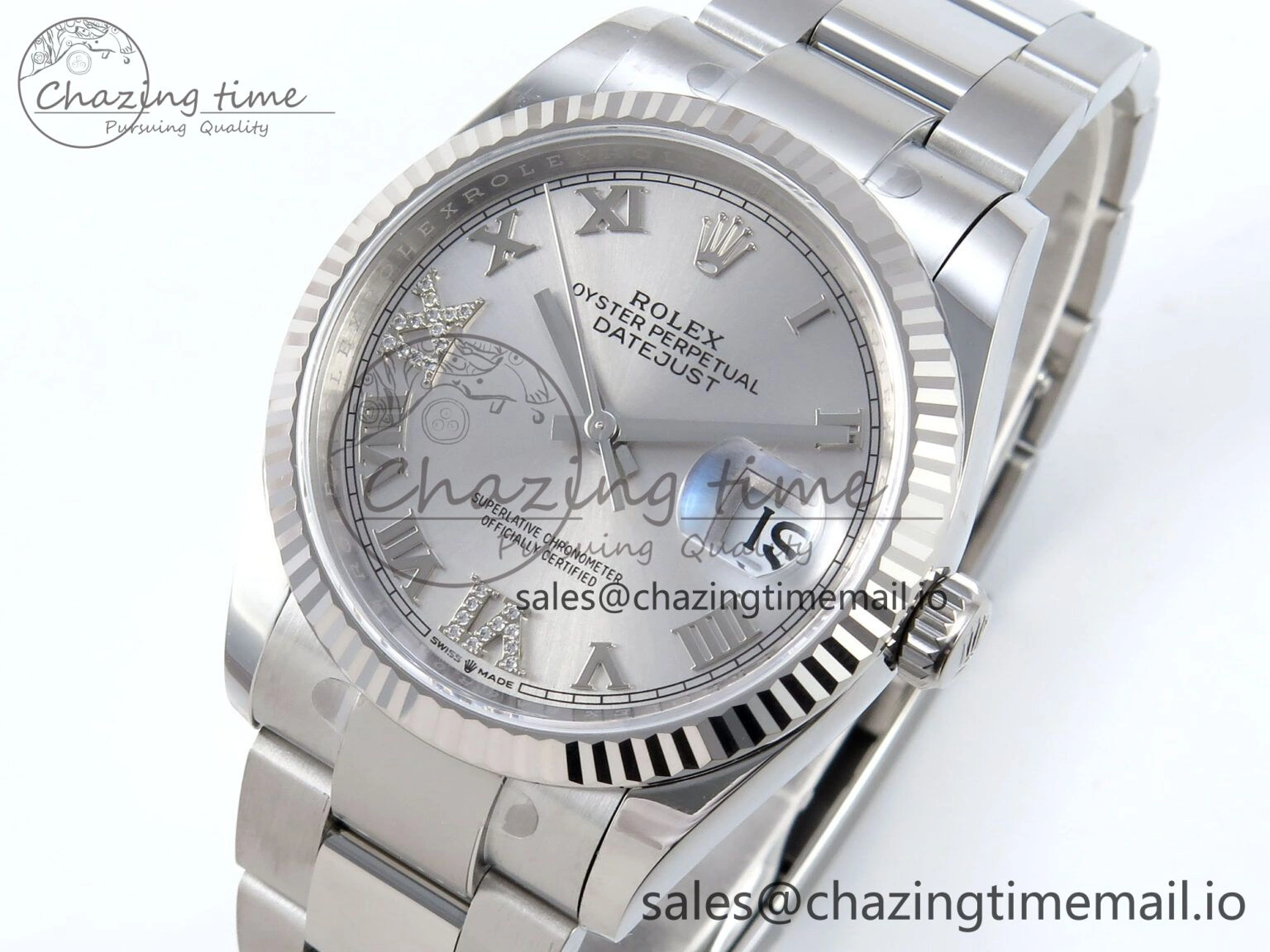 DateJust 36 126234 EWEF Best Edition Silver Roman Diamonds Dial on Oyster Bracelet A Refined 685