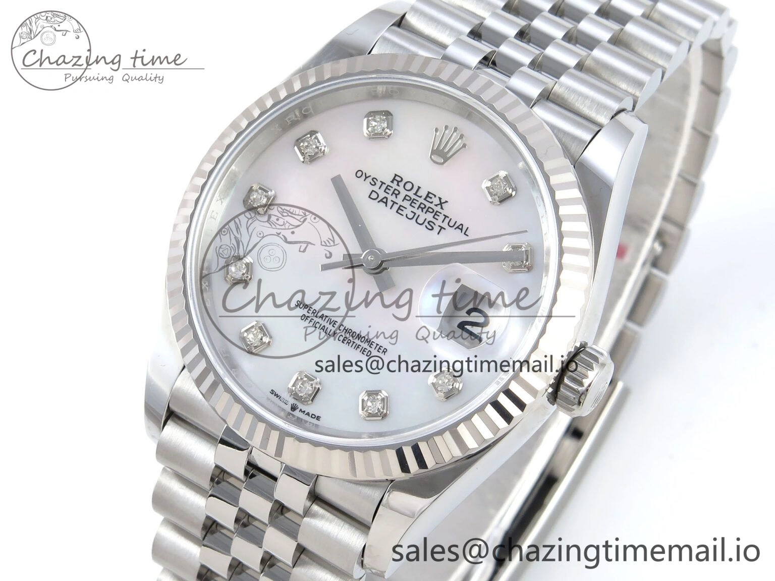 DateJust 36 126234 EWEF Best Edition White MOP Diamonds Dial on Jubilee Bracelet A EyeCatching 611