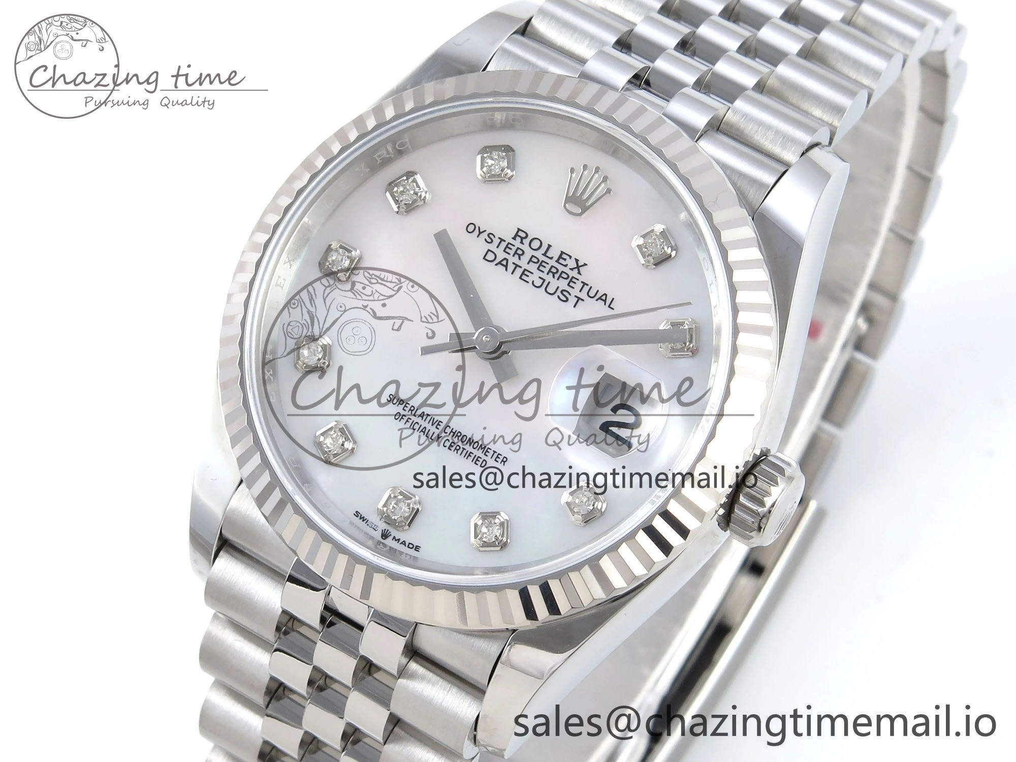 DateJust 36 126234 EWEF Best Edition White MOP Diamonds Dial on Jubilee Bracelet A EyeCatching 611