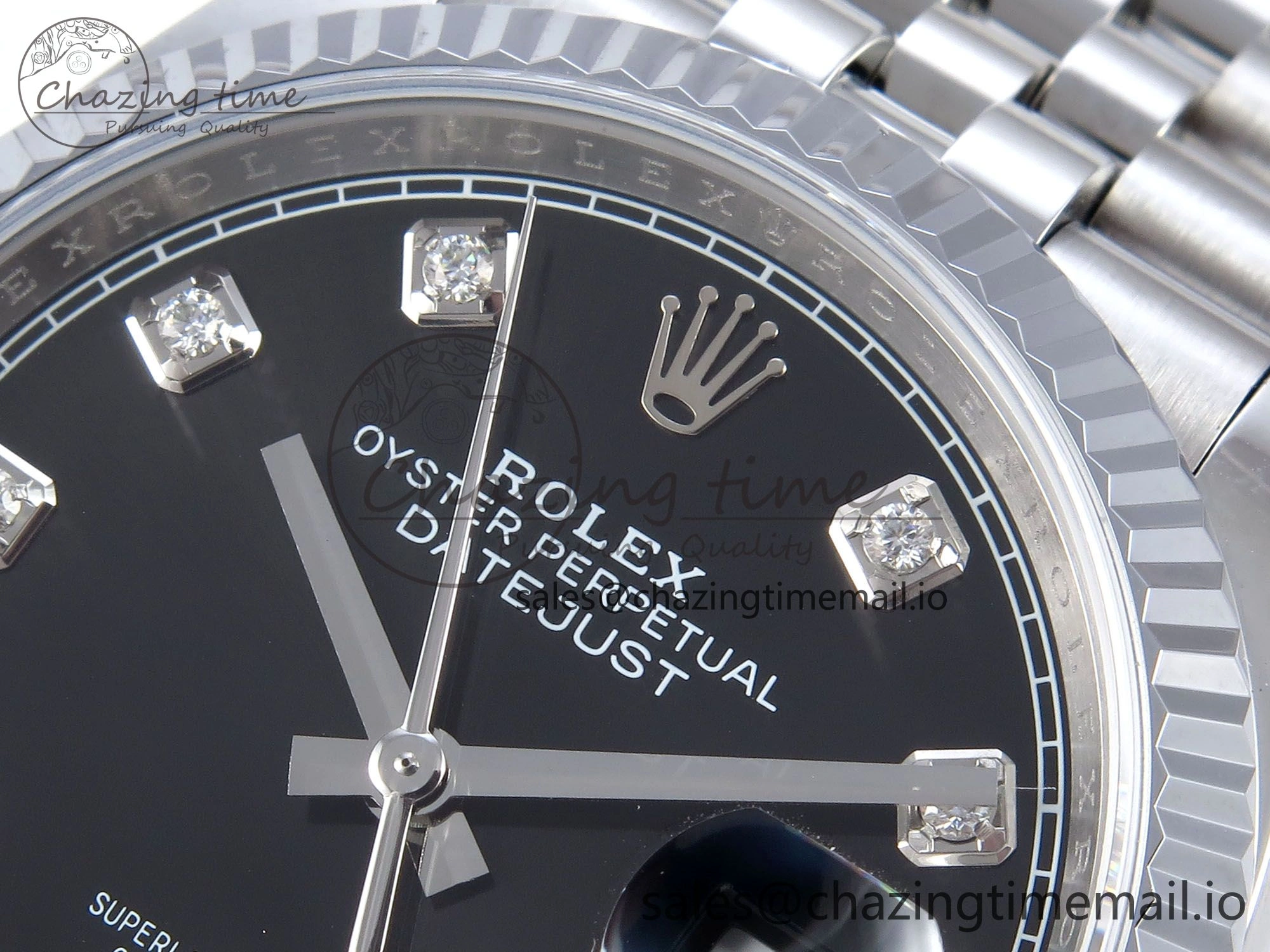 GoodFit DateJust 36 126234 QF+ 1:1 Best Edition 904L Steel Black Diamonds Dial on SS Jubilee Bracelet VR 928