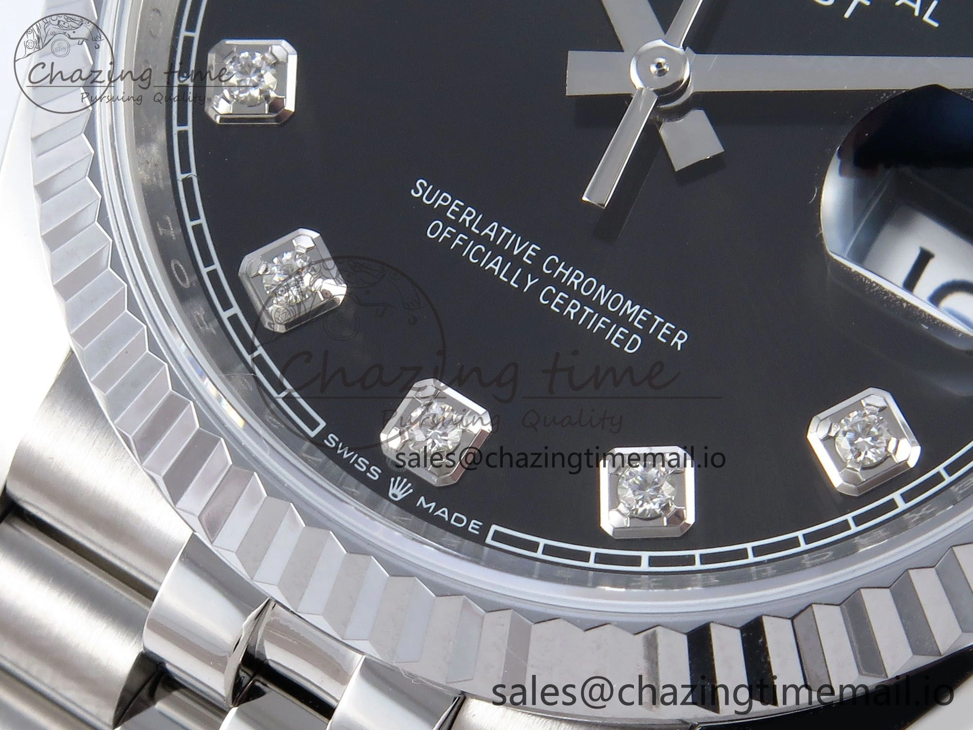 GoodFit DateJust 36 126234 QF+ 1:1 Best Edition 904L Steel Black Diamonds Dial on SS Jubilee Bracelet VR 928