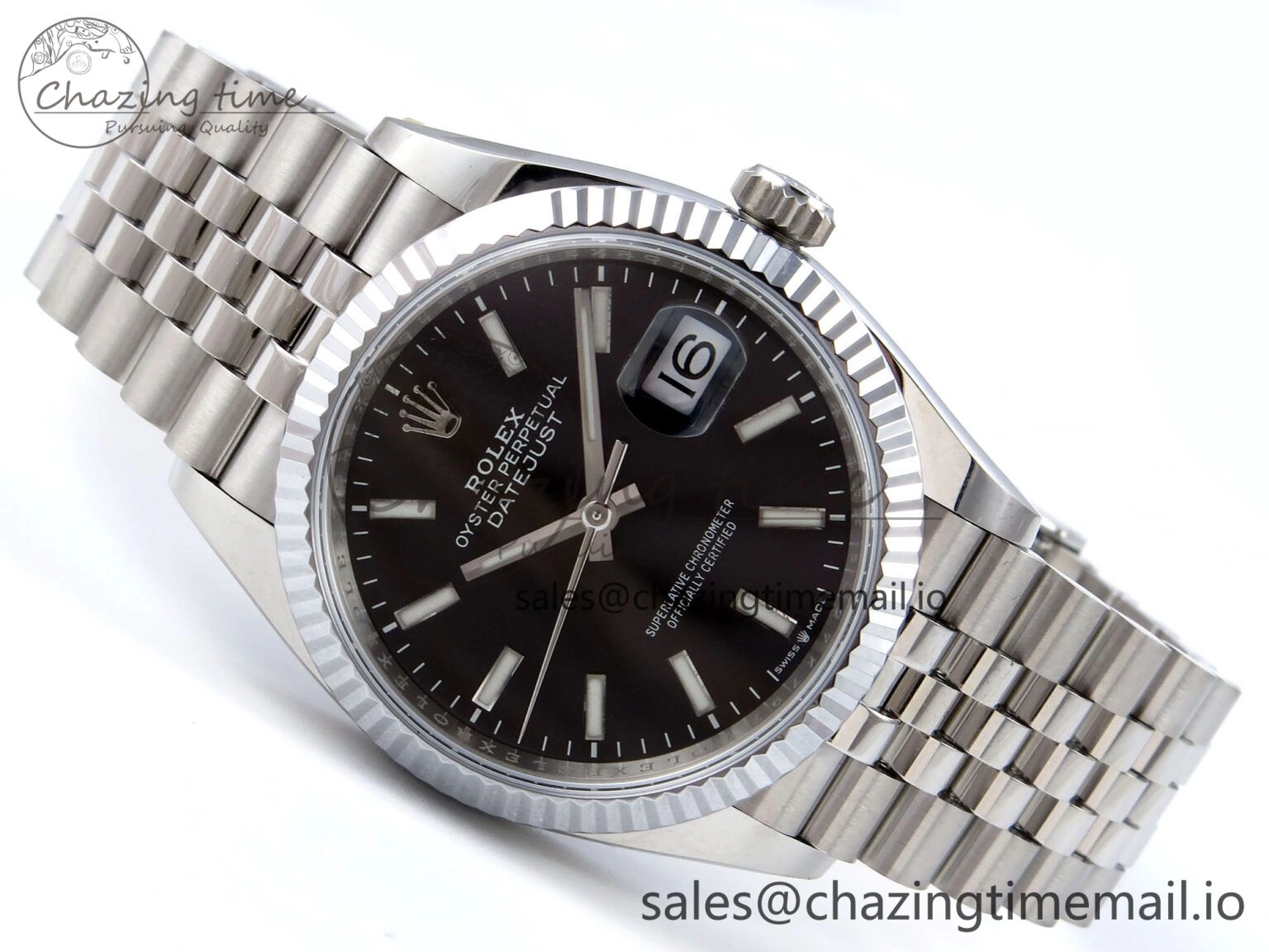 FashionForward DateJust 36 126234 QF+ 1:1 Best Edition 904L Steel Black Stick Dial on SS Jubilee Bracelet VR 926