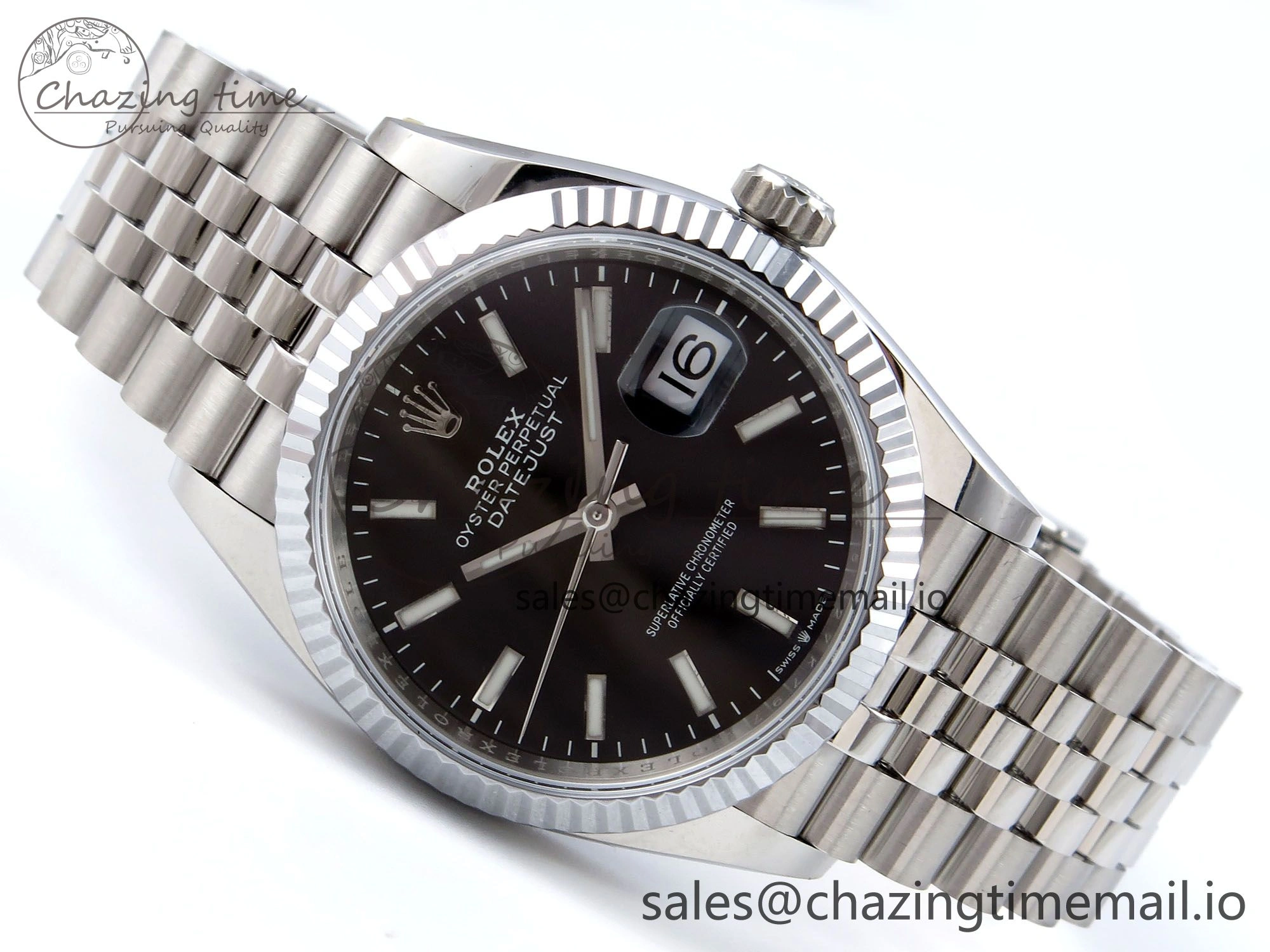 FashionForward DateJust 36 126234 QF+ 1:1 Best Edition 904L Steel Black Stick Dial on SS Jubilee Bracelet VR 926