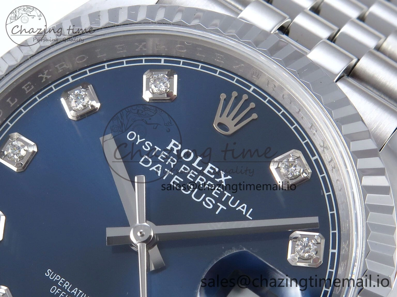 Bright DateJust 36 126234 QF+ 1:1 Best Edition 904L Steel Blue Diamonds Dial on SS Jubilee Bracelet VR 930