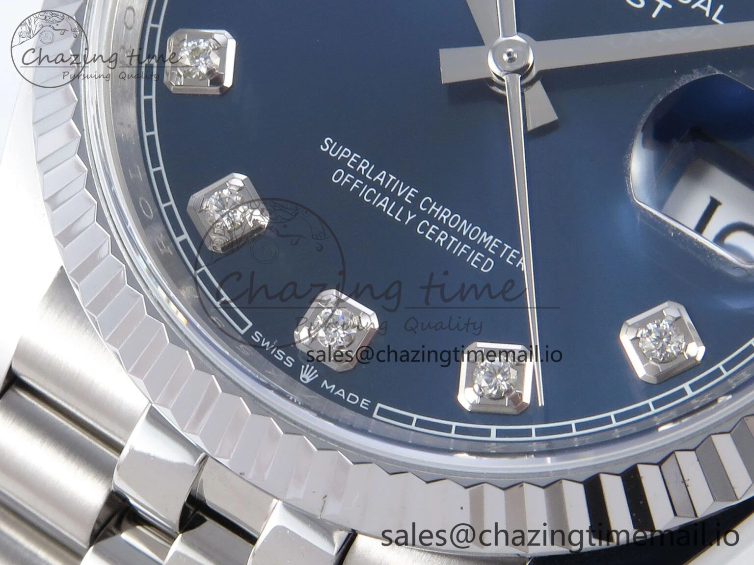 Bright DateJust 36 126234 QF+ 1:1 Best Edition 904L Steel Blue Diamonds Dial on SS Jubilee Bracelet VR 930