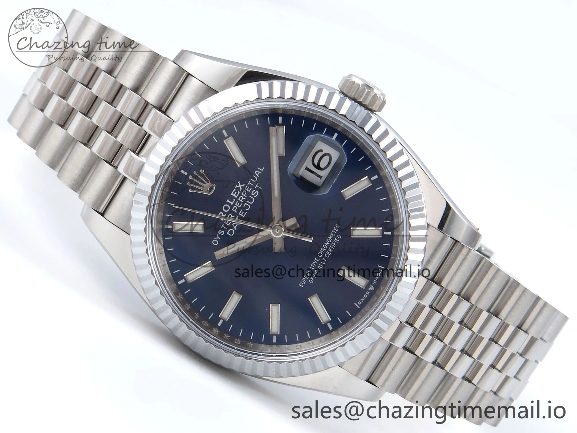 DateJust 36 126234 QF+ 1:1 Best Edition 904L Steel Blue Stick Dial on SS Jubilee Bracelet VR Sustainable 923