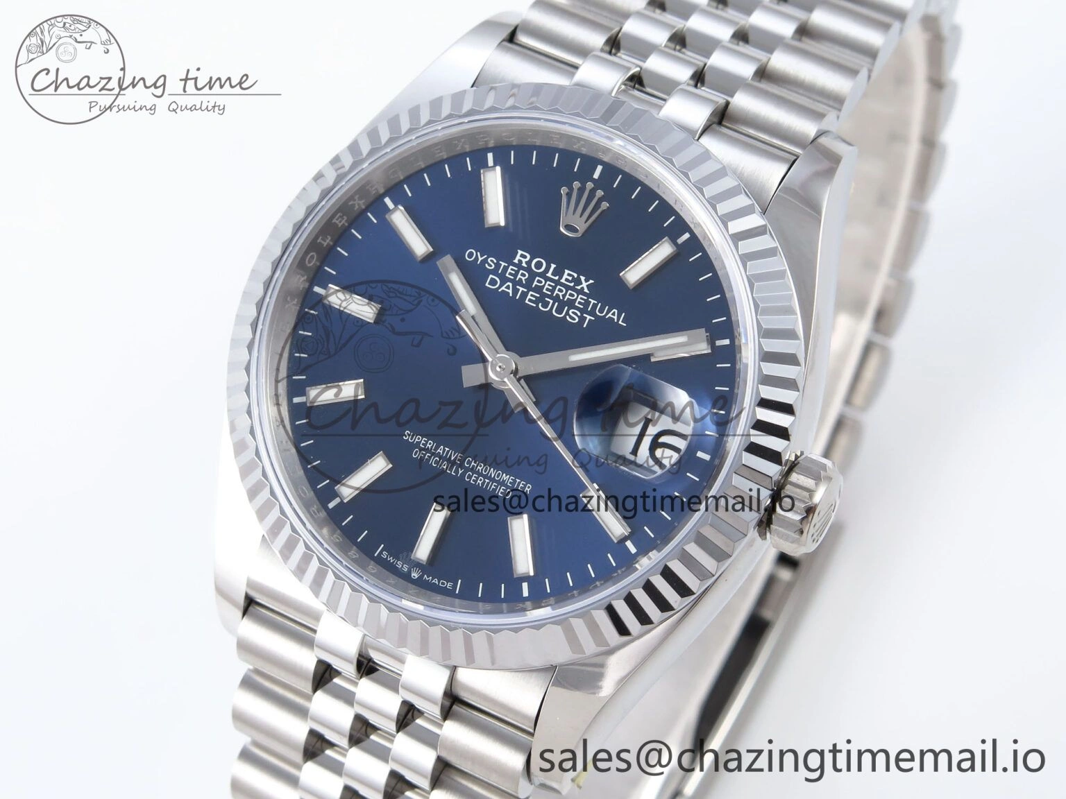 DateJust 36 126234 QF+ 1:1 Best Edition 904L Steel Blue Stick Dial on SS Jubilee Bracelet VR Sustainable 923