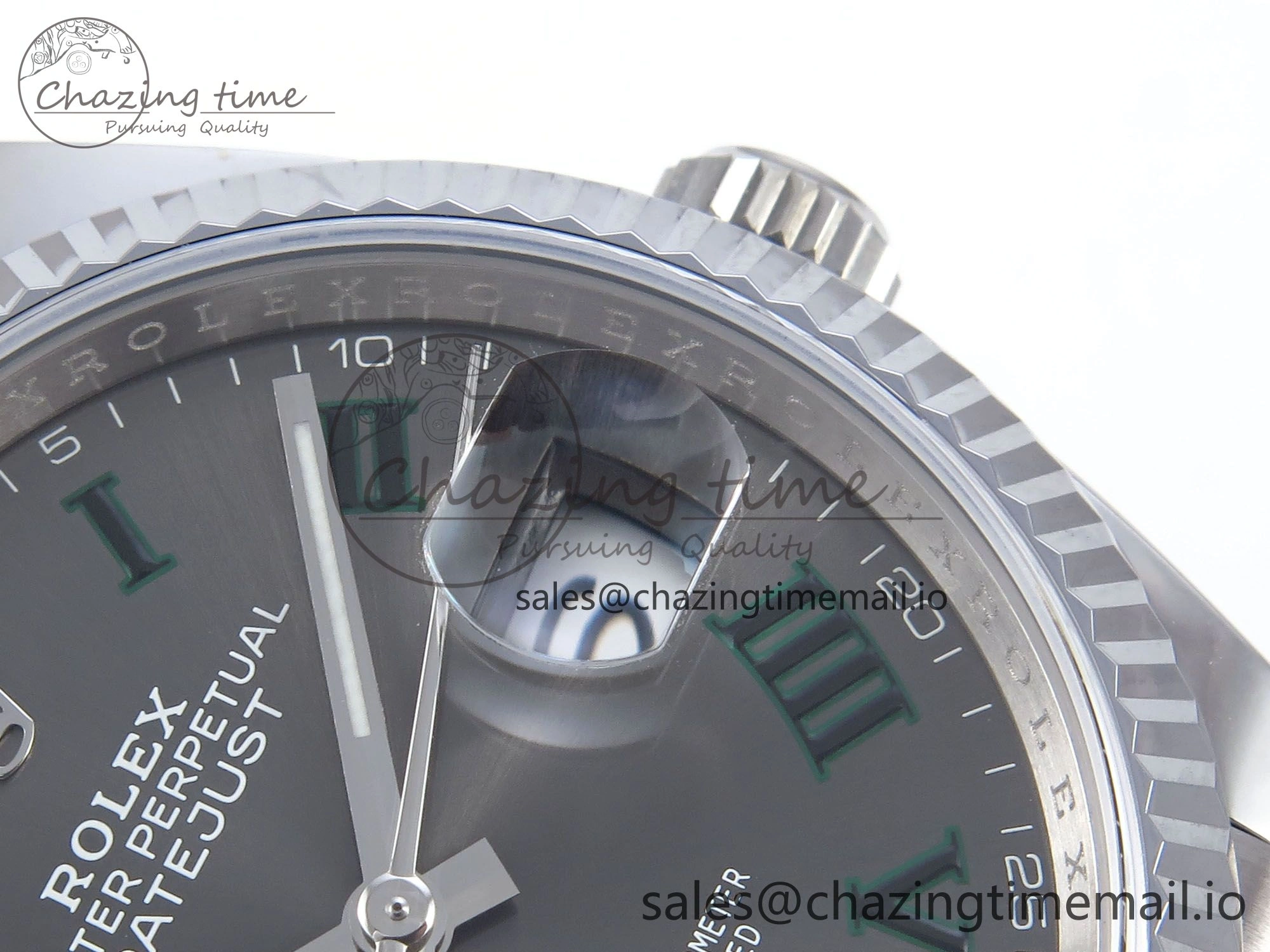 DateJust 36 126234 QF+ 1:1 Best Edition 904L Steel Gray Dial Green Roman Marker on SS Jubilee Bracelet VR StreetReady 921
