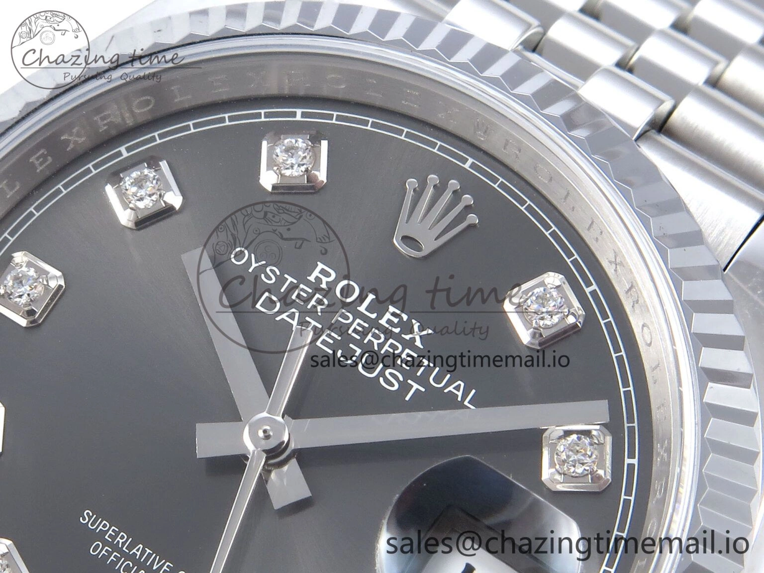 Timeless DateJust 36 126234 QF+ 1:1 Best Edition 904L Steel Gray Diamonds Dial on SS Jubilee Bracelet VR 922