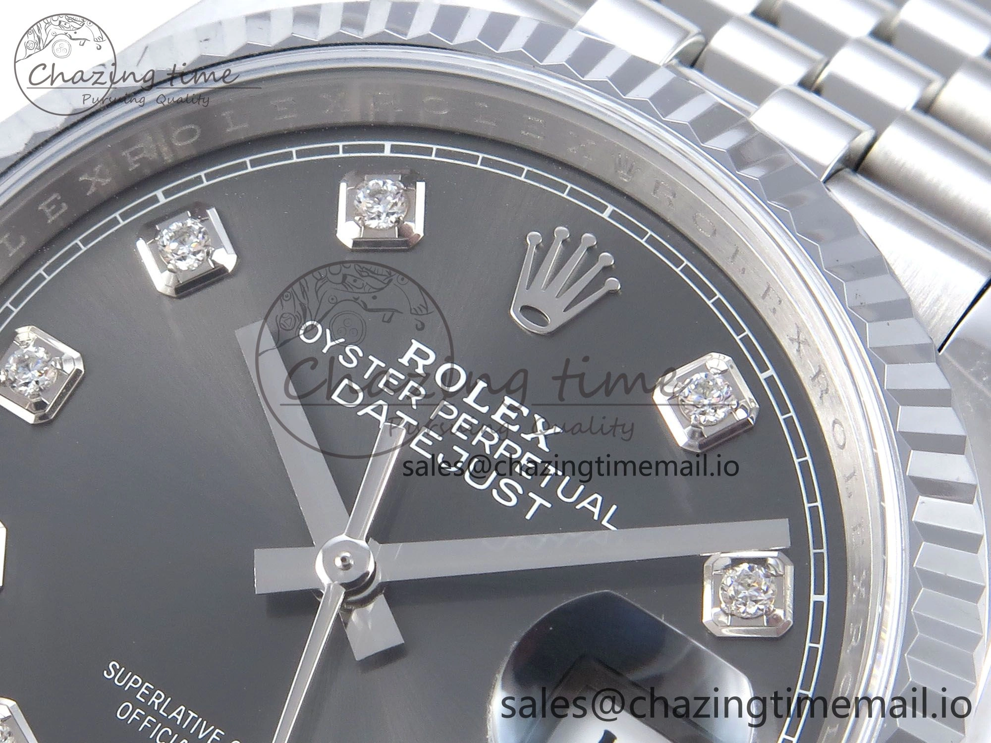 Timeless DateJust 36 126234 QF+ 1:1 Best Edition 904L Steel Gray Diamonds Dial on SS Jubilee Bracelet VR 922