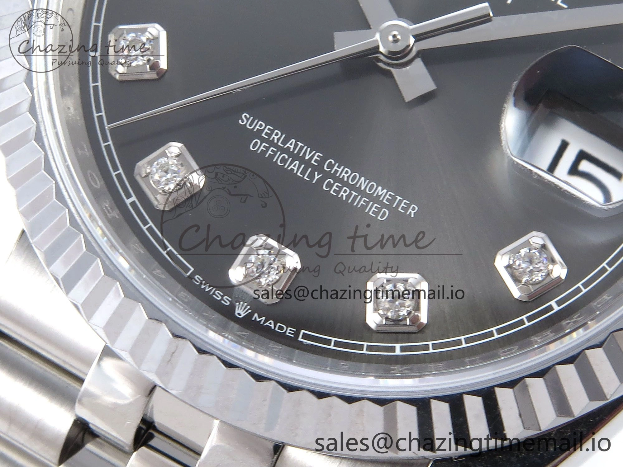 Timeless DateJust 36 126234 QF+ 1:1 Best Edition 904L Steel Gray Diamonds Dial on SS Jubilee Bracelet VR 922