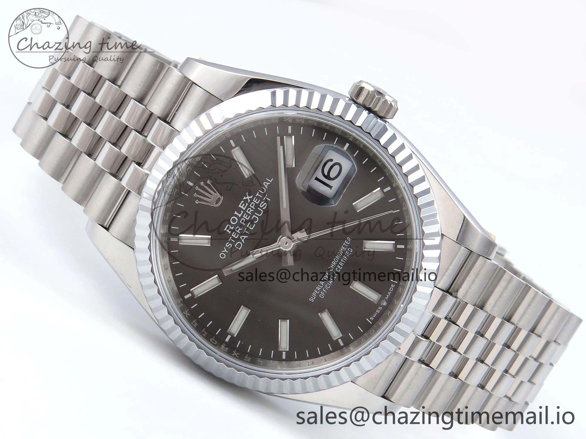 DateJust 36 126234 QF+ 1:1 Best Edition 904L Steel Gray Stick Dial on SS Jubilee Bracelet VR Unisex 924