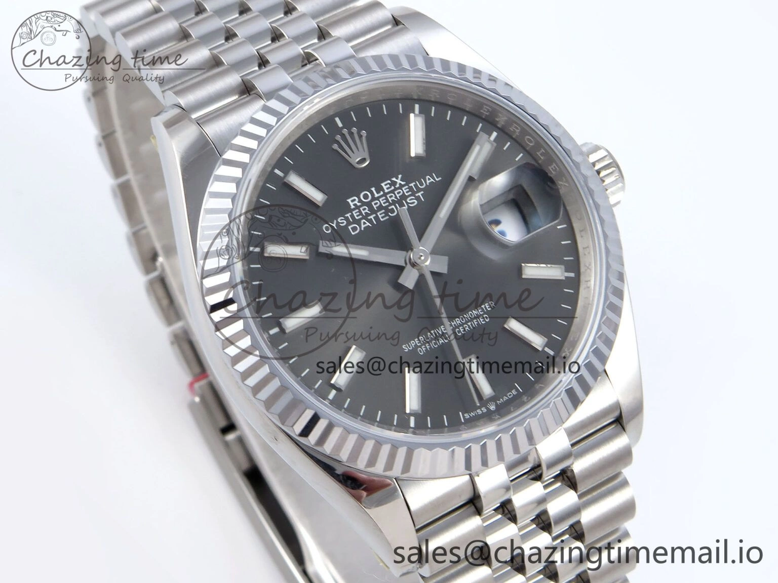 DateJust 36 126234 QF+ 1:1 Best Edition 904L Steel Gray Stick Dial on SS Jubilee Bracelet VR Unisex 924