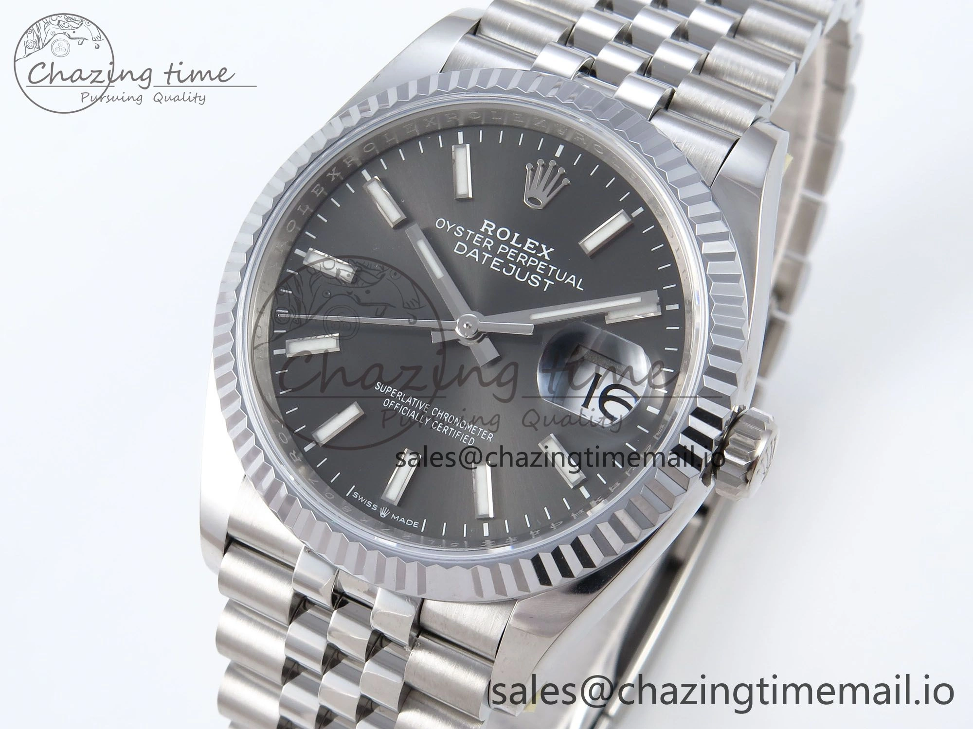DateJust 36 126234 QF+ 1:1 Best Edition 904L Steel Gray Stick Dial on SS Jubilee Bracelet VR Unisex 924
