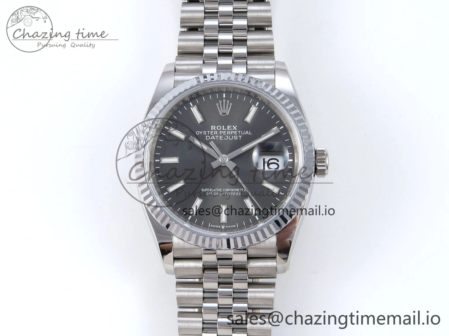 DateJust 36 126234 QF+ 1:1 Best Edition 904L Steel Gray Stick Dial on SS Jubilee Bracelet VR Unisex 924