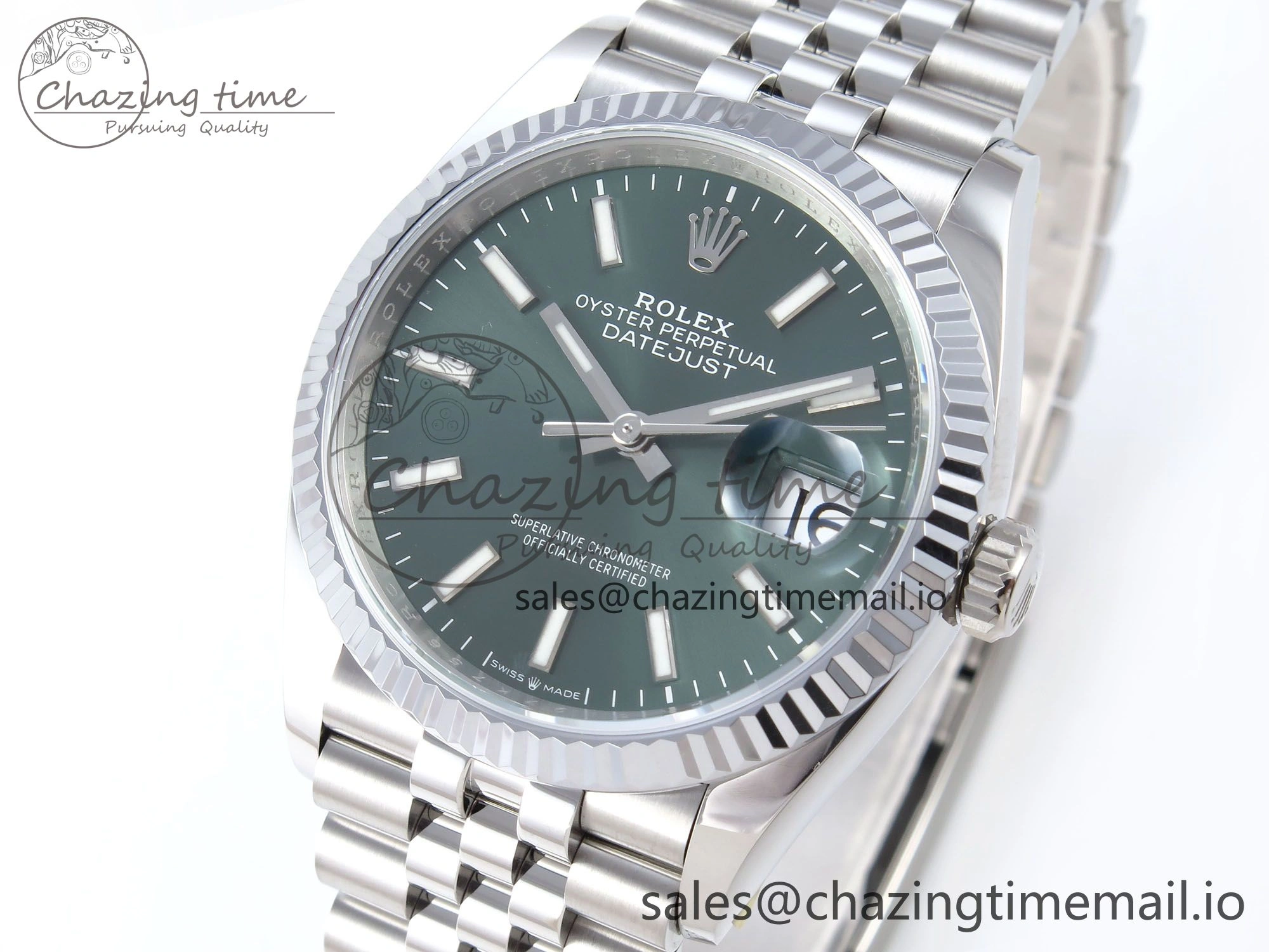 DateJust 36 126234 QF+ 1:1 Best Edition 904L Steel Green Stick Dial on SS Jubilee Bracelet VR EyeCatching 925