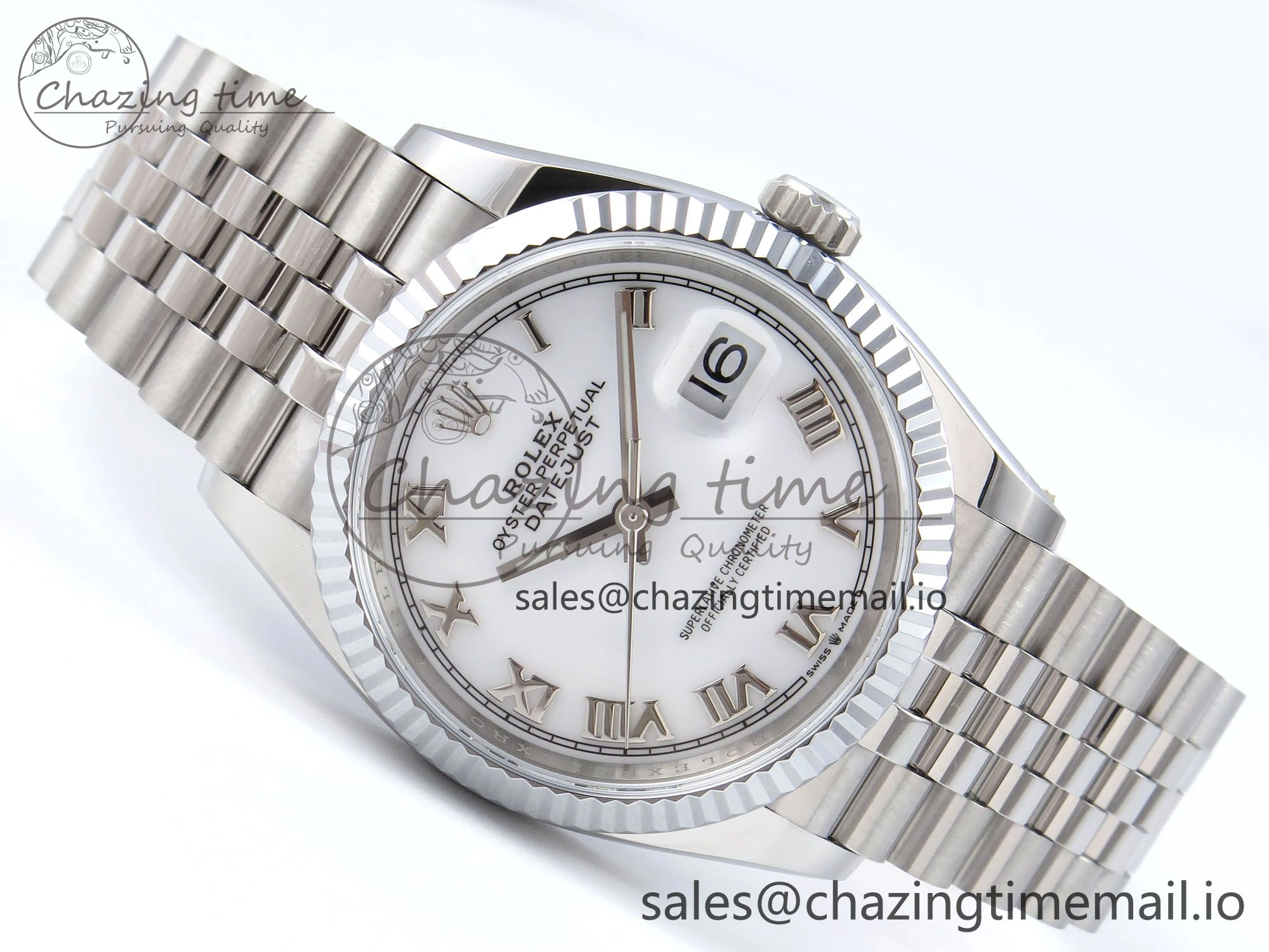 TopPick DateJust 36 126234 QF+ 1:1 Best Edition 904L Steel White Roman Dial on SS Jubilee Bracelet VR 927