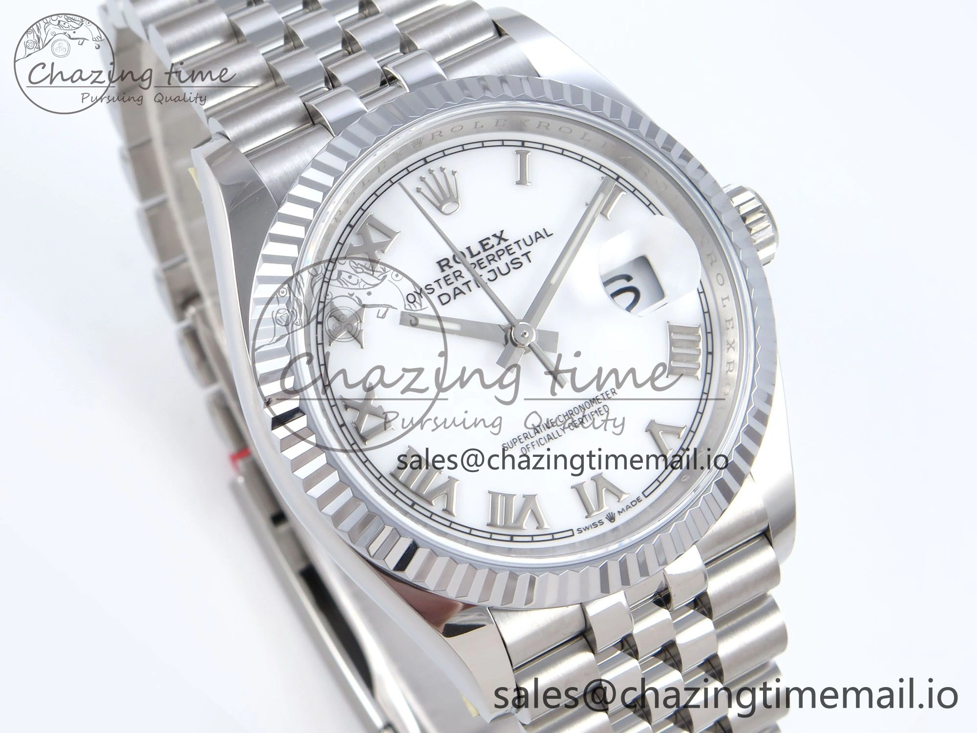 TopPick DateJust 36 126234 QF+ 1:1 Best Edition 904L Steel White Roman Dial on SS Jubilee Bracelet VR 927
