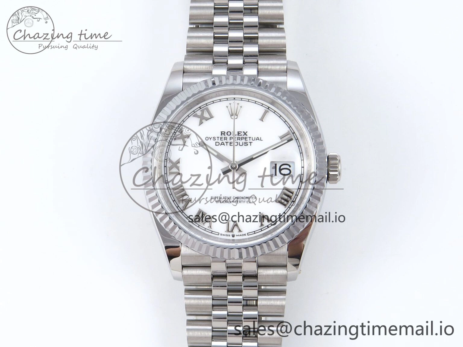 TopPick DateJust 36 126234 QF+ 1:1 Best Edition 904L Steel White Roman Dial on SS Jubilee Bracelet VR 927