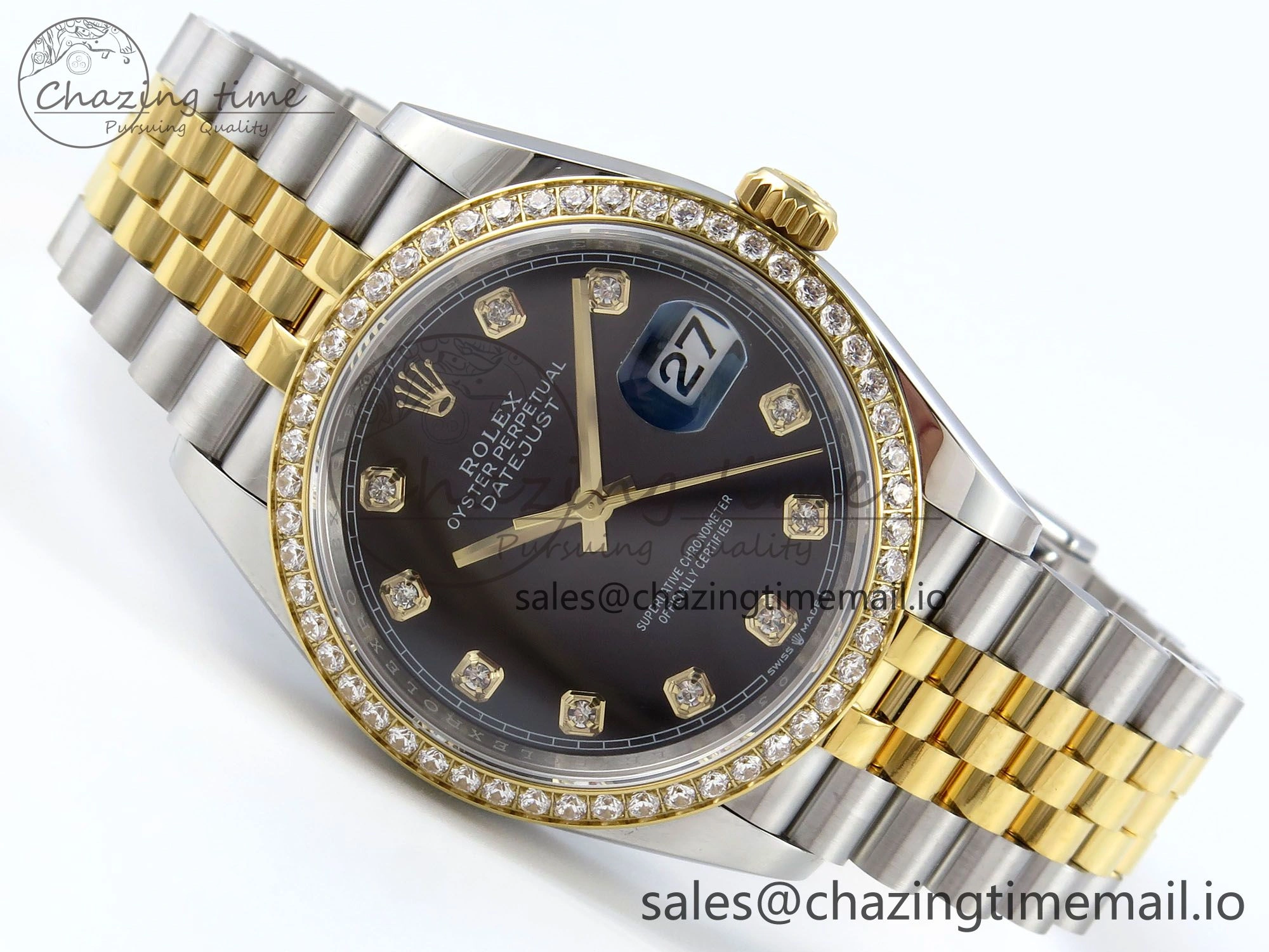 DateJust 36 126283RBR EWEF Best Edition Black Diamonds Dial on SS YG Jubilee Bracelet A BestValue 634