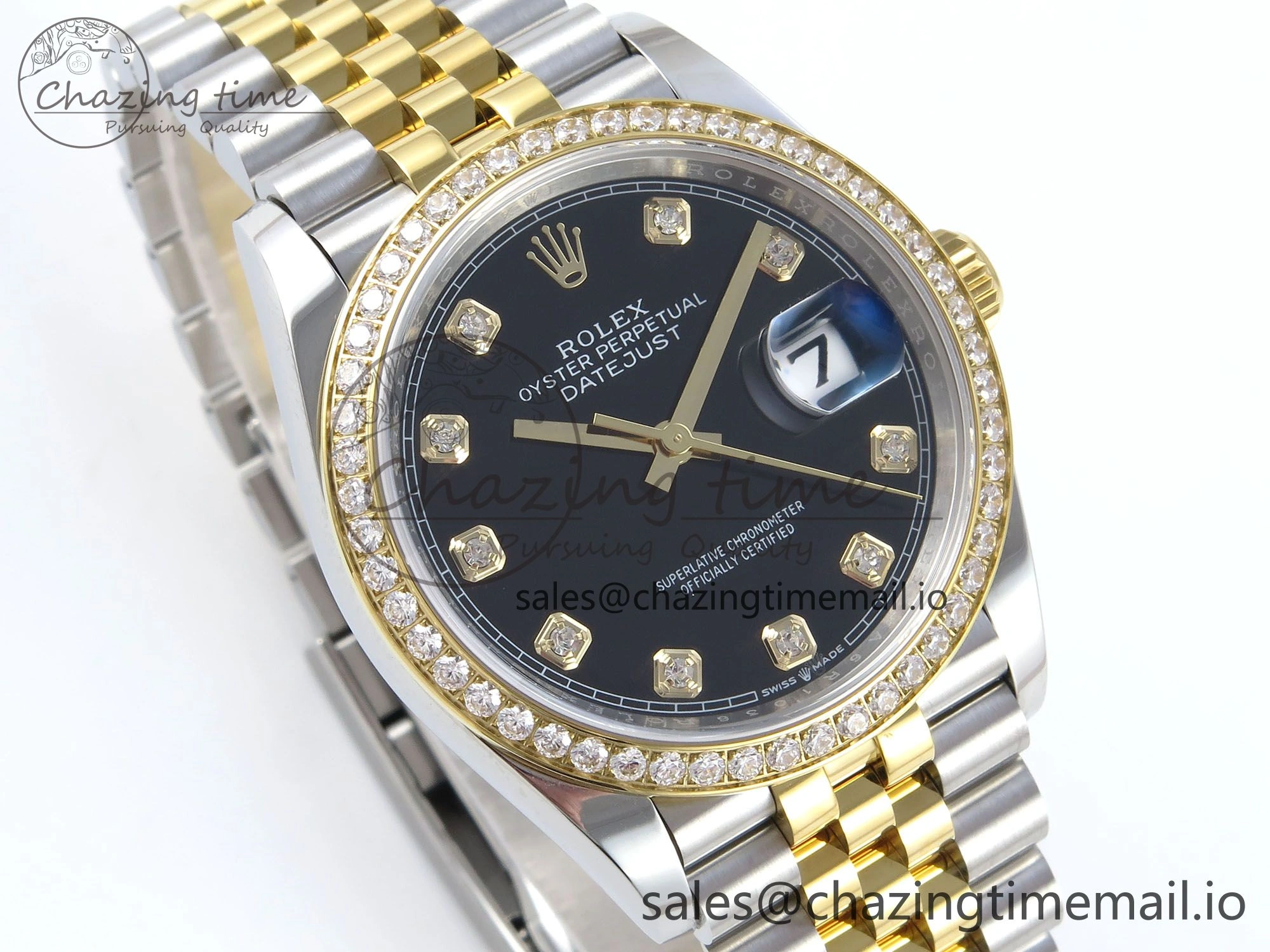 DateJust 36 126283RBR EWEF Best Edition Black Diamonds Dial on SS YG Jubilee Bracelet A BestValue 634