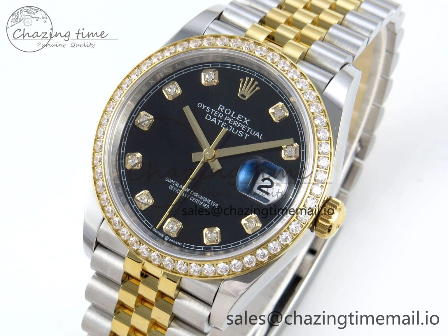 DateJust 36 126283RBR EWEF Best Edition Black Diamonds Dial on SS YG Jubilee Bracelet A BestValue 634