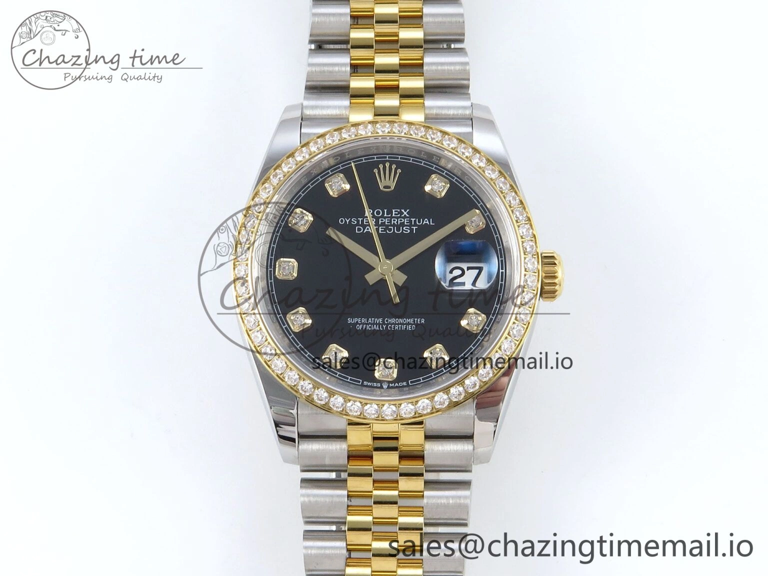 DateJust 36 126283RBR EWEF Best Edition Black Diamonds Dial on SS YG Jubilee Bracelet A BestValue 634