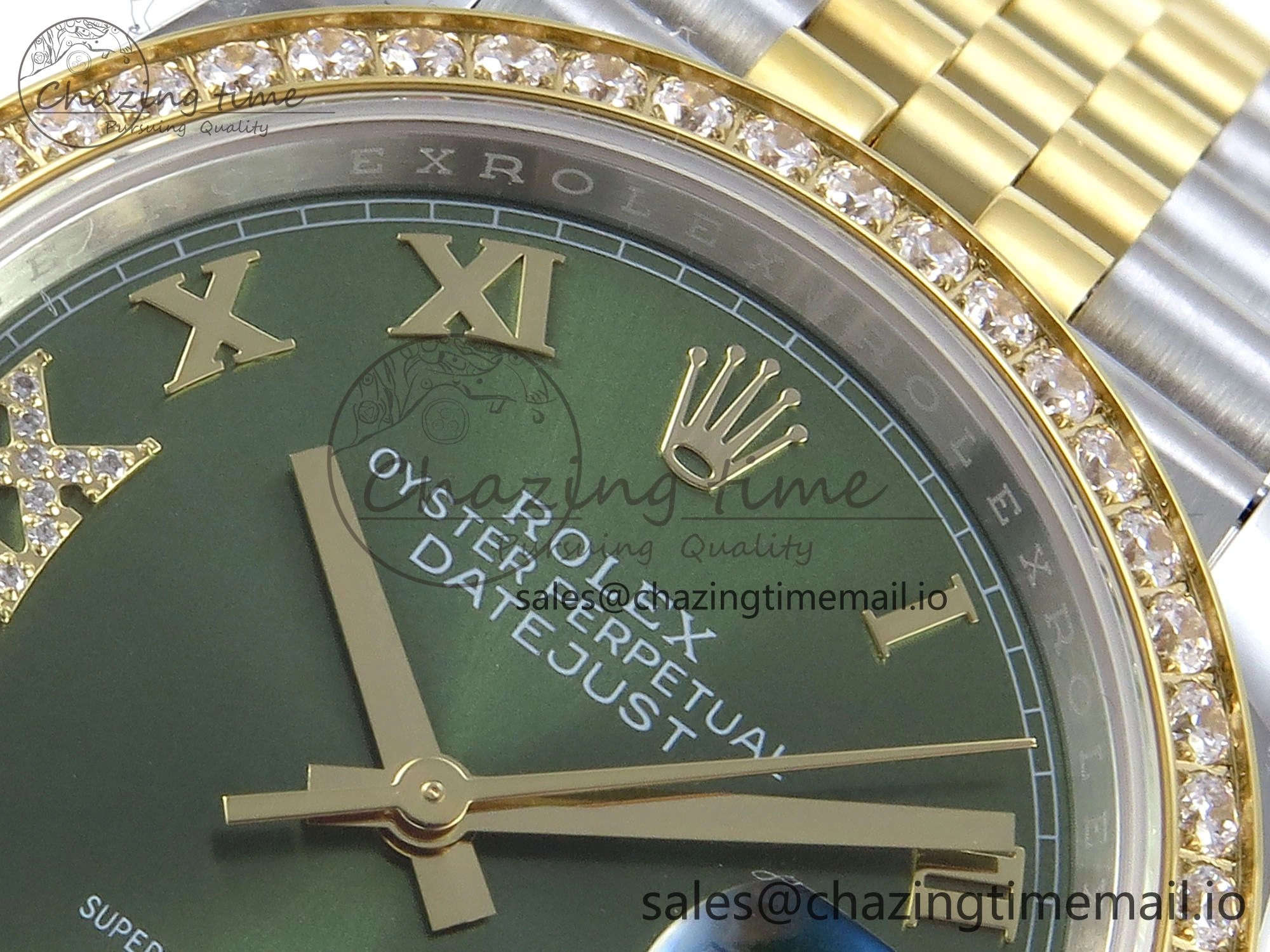 EyeCatching DateJust 36 126283RBR EWEF Best Edition Green Roman Dial on SS YG Jubilee Bracelet A 633