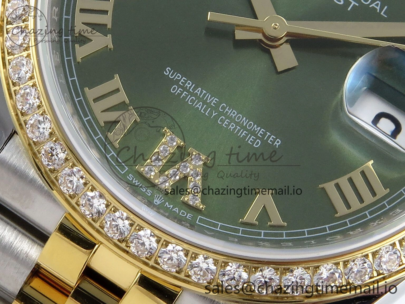 EyeCatching DateJust 36 126283RBR EWEF Best Edition Green Roman Dial on SS YG Jubilee Bracelet A 633