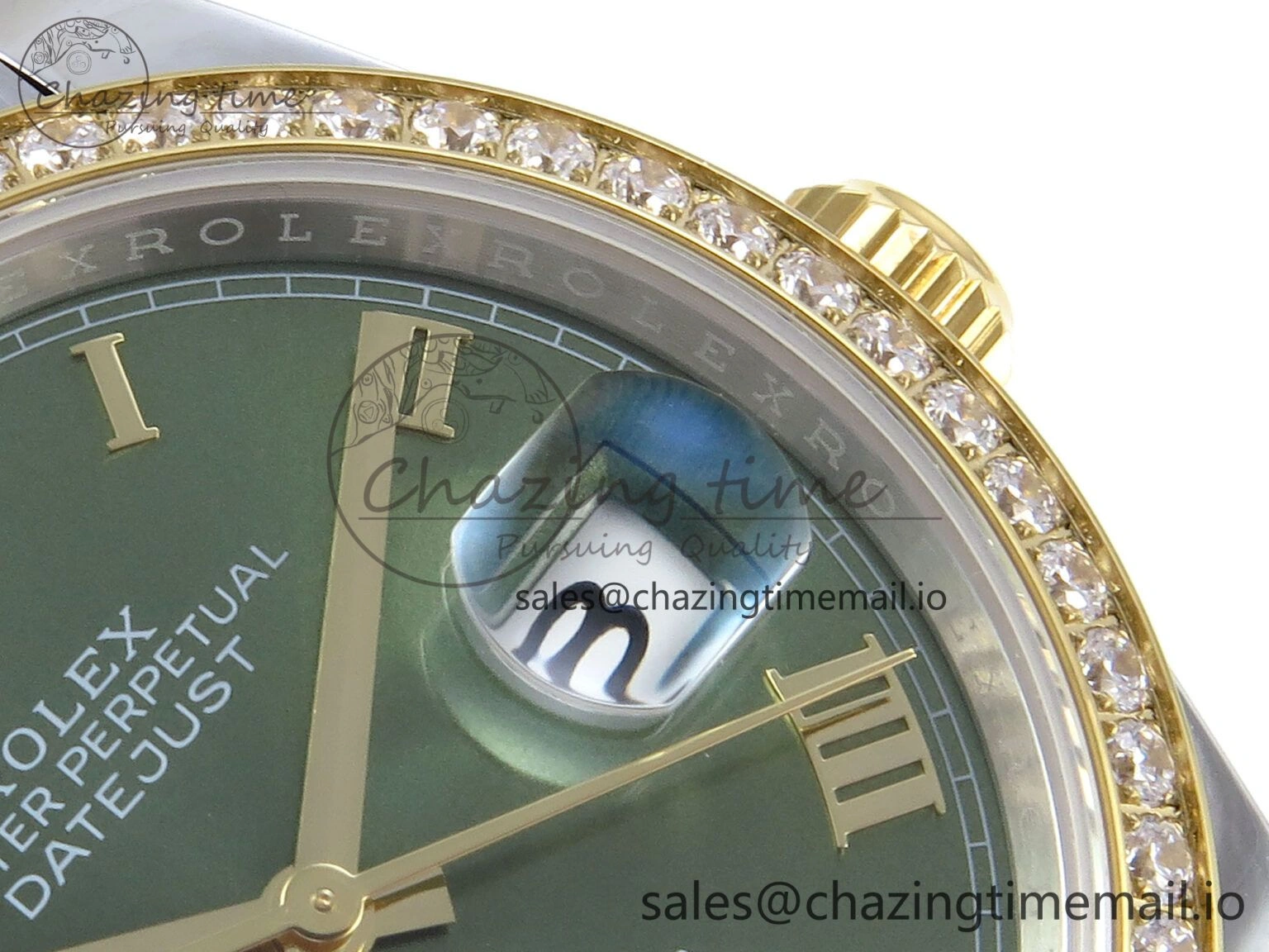 EyeCatching DateJust 36 126283RBR EWEF Best Edition Green Roman Dial on SS YG Jubilee Bracelet A 633