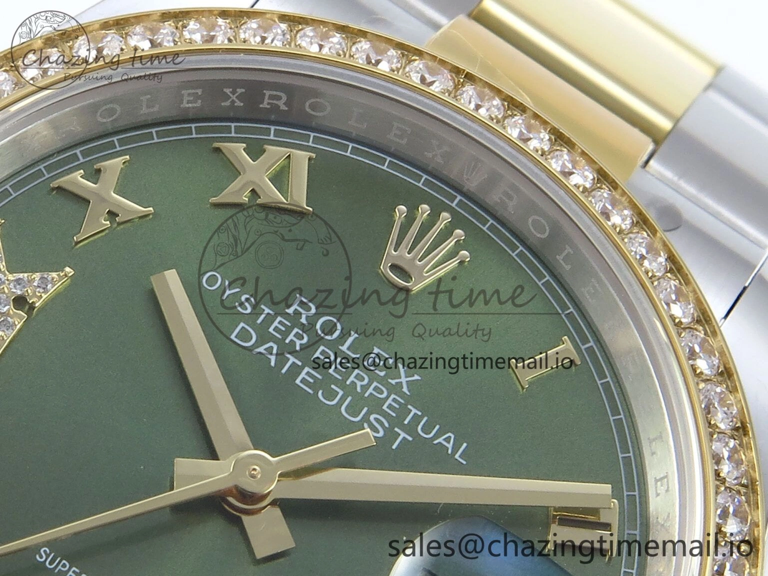 DateJust 36 126283RBR EWEF Best Edition Green Roman Diamonds Dial on SS YG Oyster Bracelet A SmoothTexture 665
