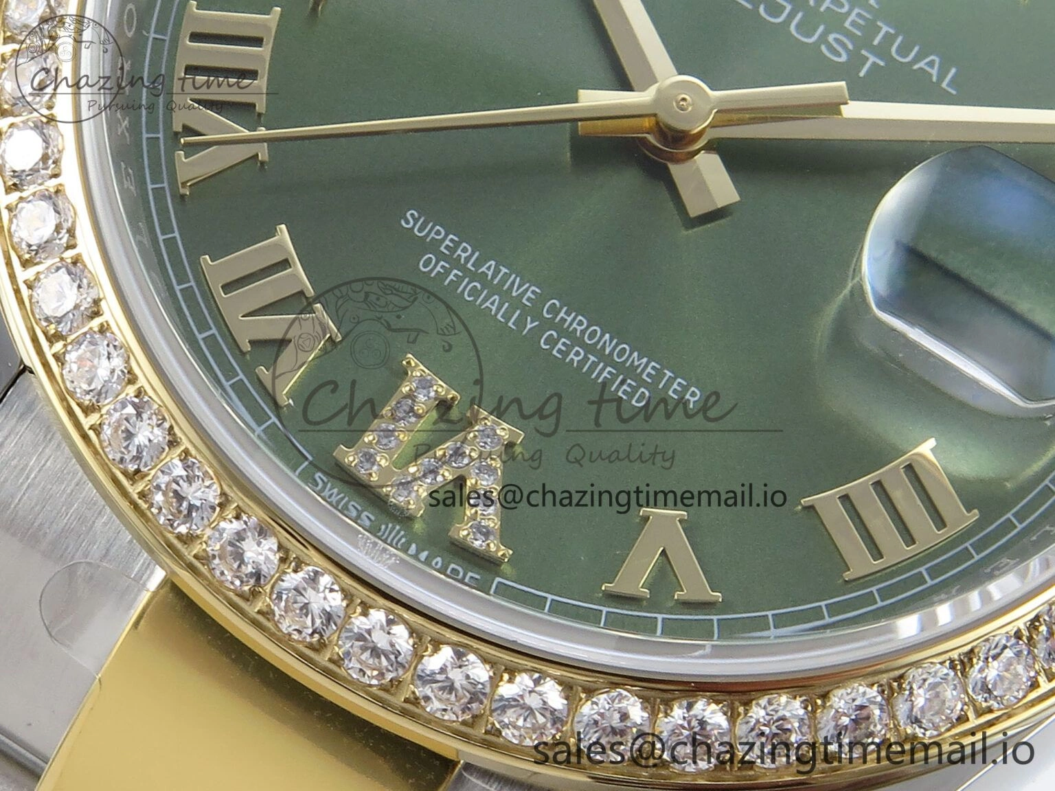 DateJust 36 126283RBR EWEF Best Edition Green Roman Diamonds Dial on SS YG Oyster Bracelet A SmoothTexture 665