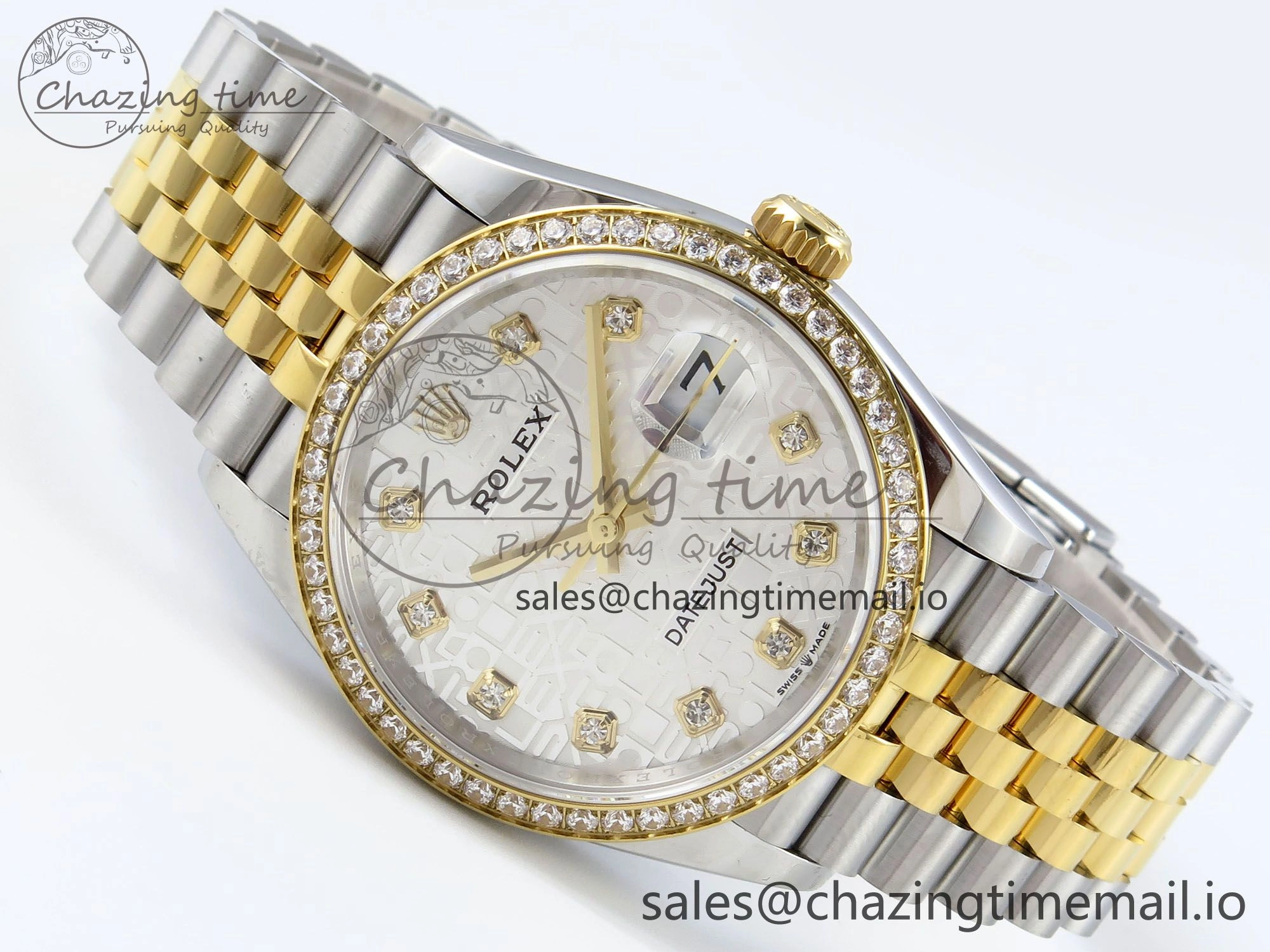 WellDesigned DateJust 36 126283RBR EWEF Best Edition Rolxx White Diamonds Dial on SS YG Jubilee Bracelet A 636