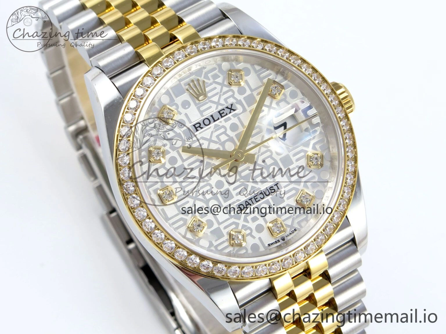 WellDesigned DateJust 36 126283RBR EWEF Best Edition Rolxx White Diamonds Dial on SS YG Jubilee Bracelet A 636