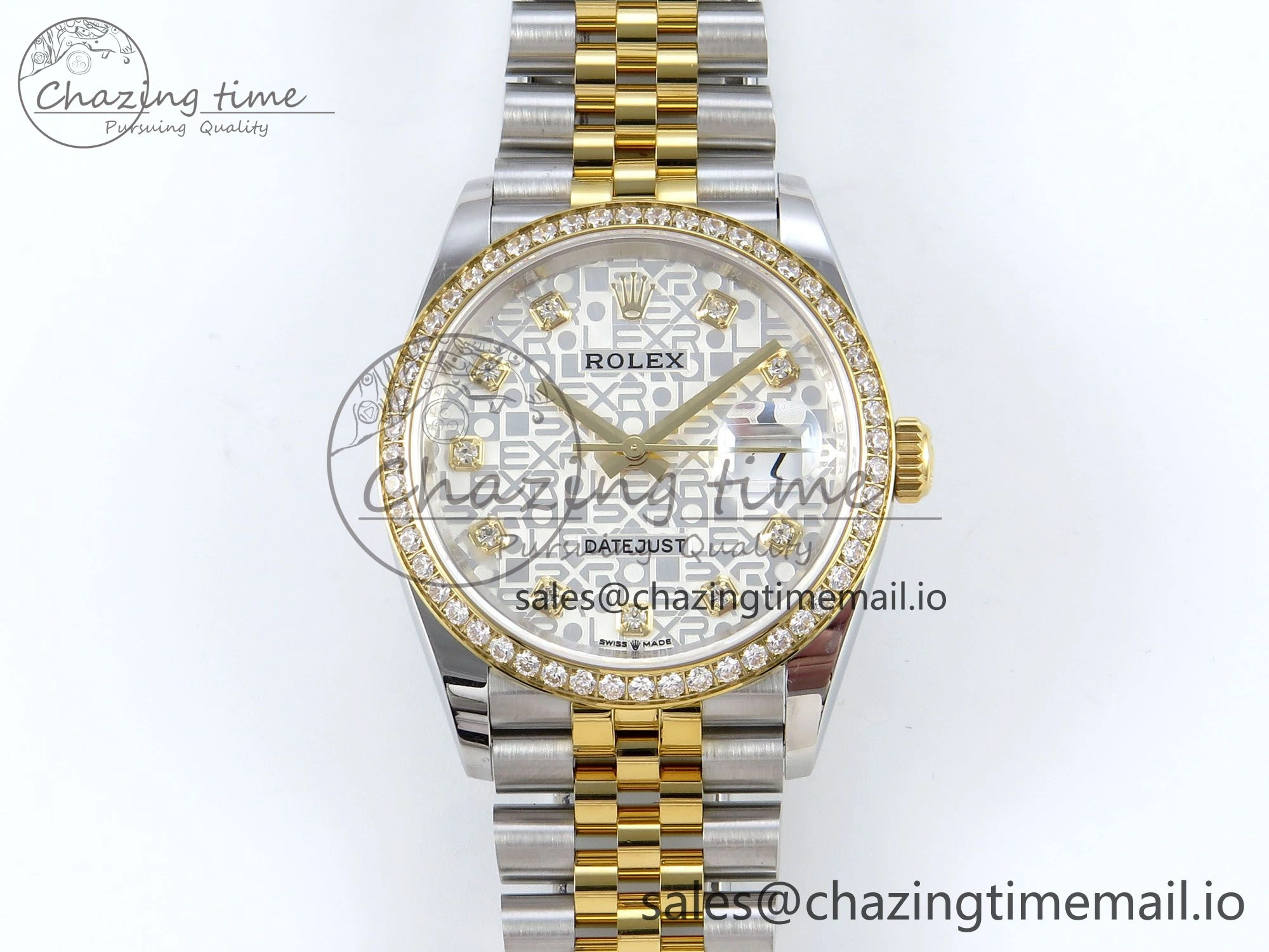 WellDesigned DateJust 36 126283RBR EWEF Best Edition Rolxx White Diamonds Dial on SS YG Jubilee Bracelet A 636