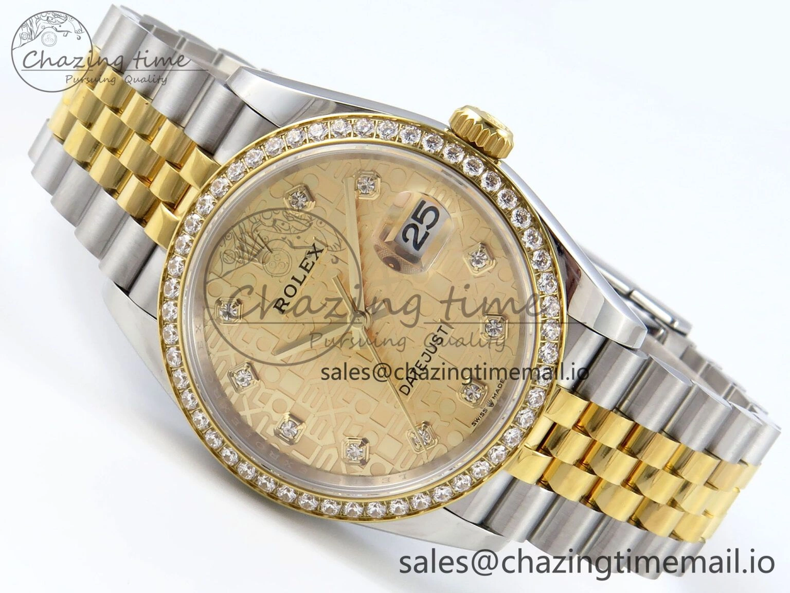 Reliable DateJust 36 126283RBR EWEF Best Edition Rolxx YG Diamonds Dial on SS YG Jubilee Bracelet A 632