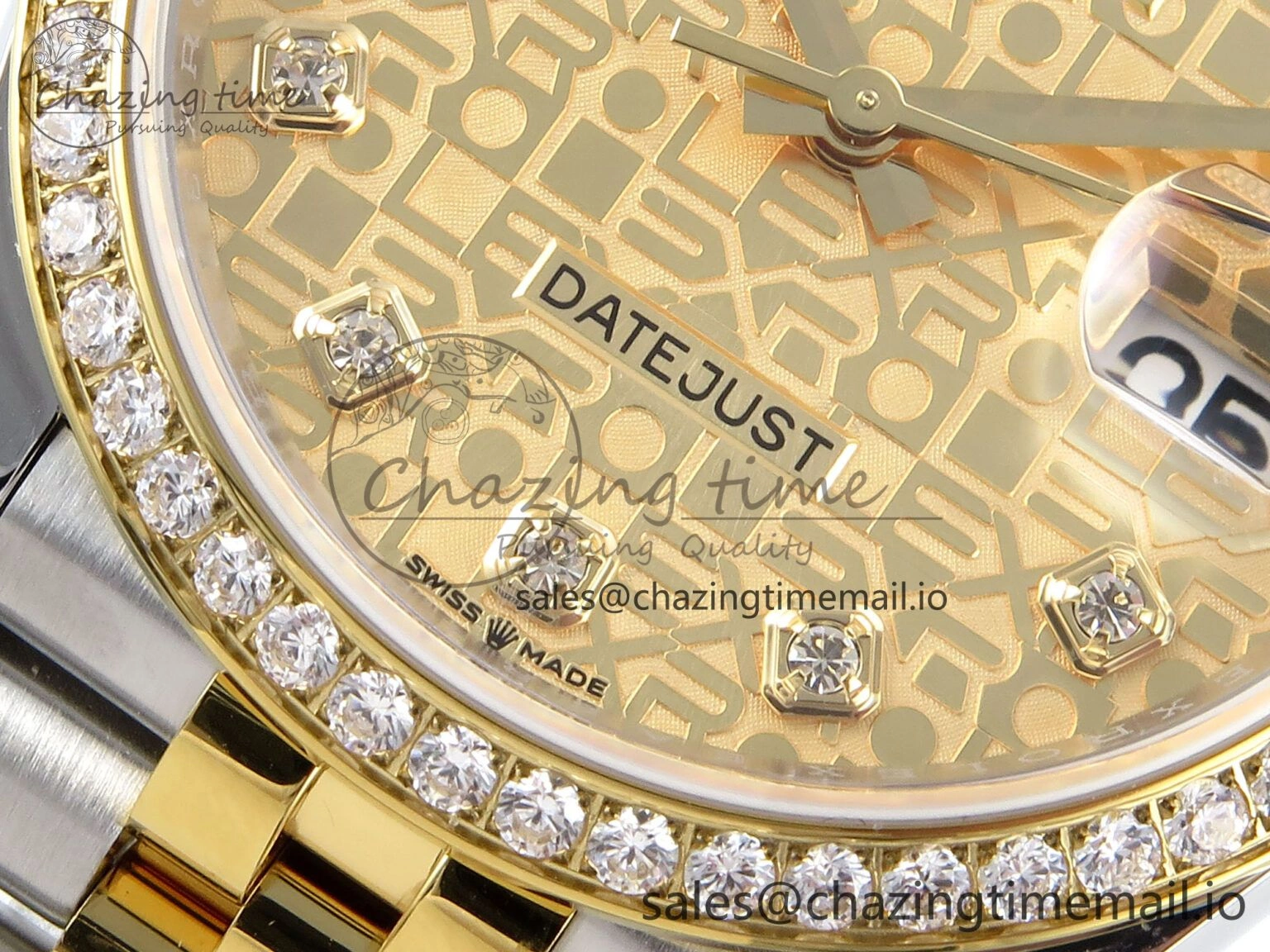 Reliable DateJust 36 126283RBR EWEF Best Edition Rolxx YG Diamonds Dial on SS YG Jubilee Bracelet A 632