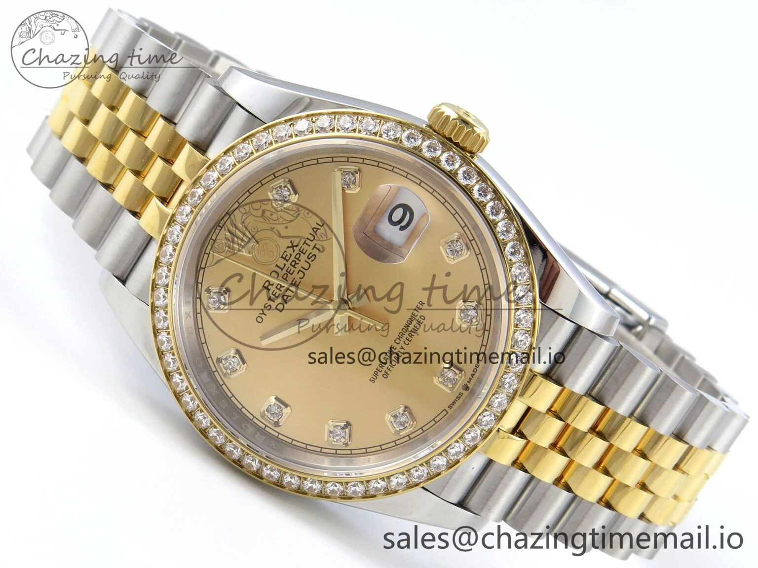 Versatile DateJust 36 126283RBR EWEF Best Edition YG Diamonds Dial on SS YG Jubilee Bracelet A 635
