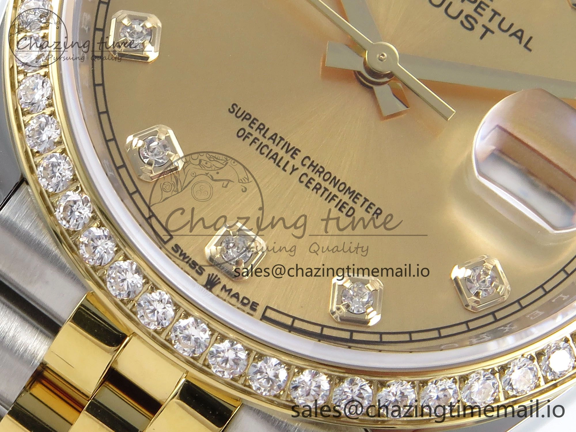 Versatile DateJust 36 126283RBR EWEF Best Edition YG Diamonds Dial on SS YG Jubilee Bracelet A 635