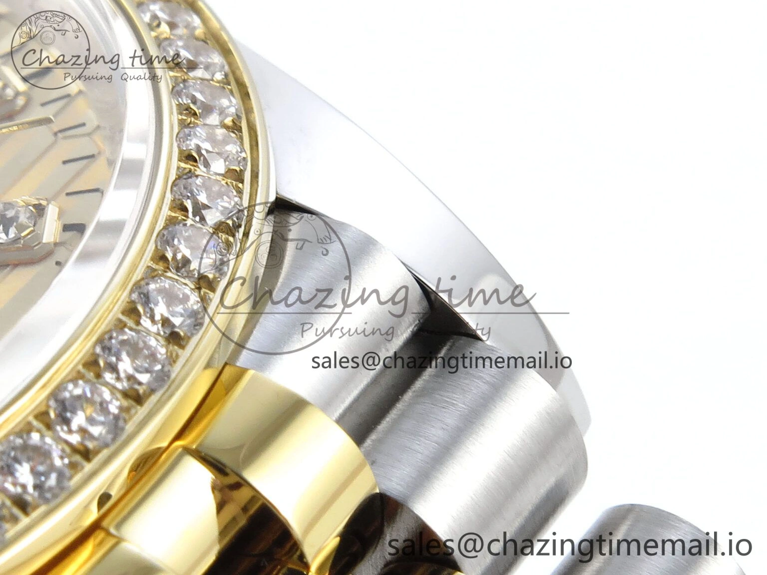 Chic DateJust 36 126283RBR EWEF Best Edition YG Textured Diamonds Dial on SS YG Jubilee Bracelet A 638