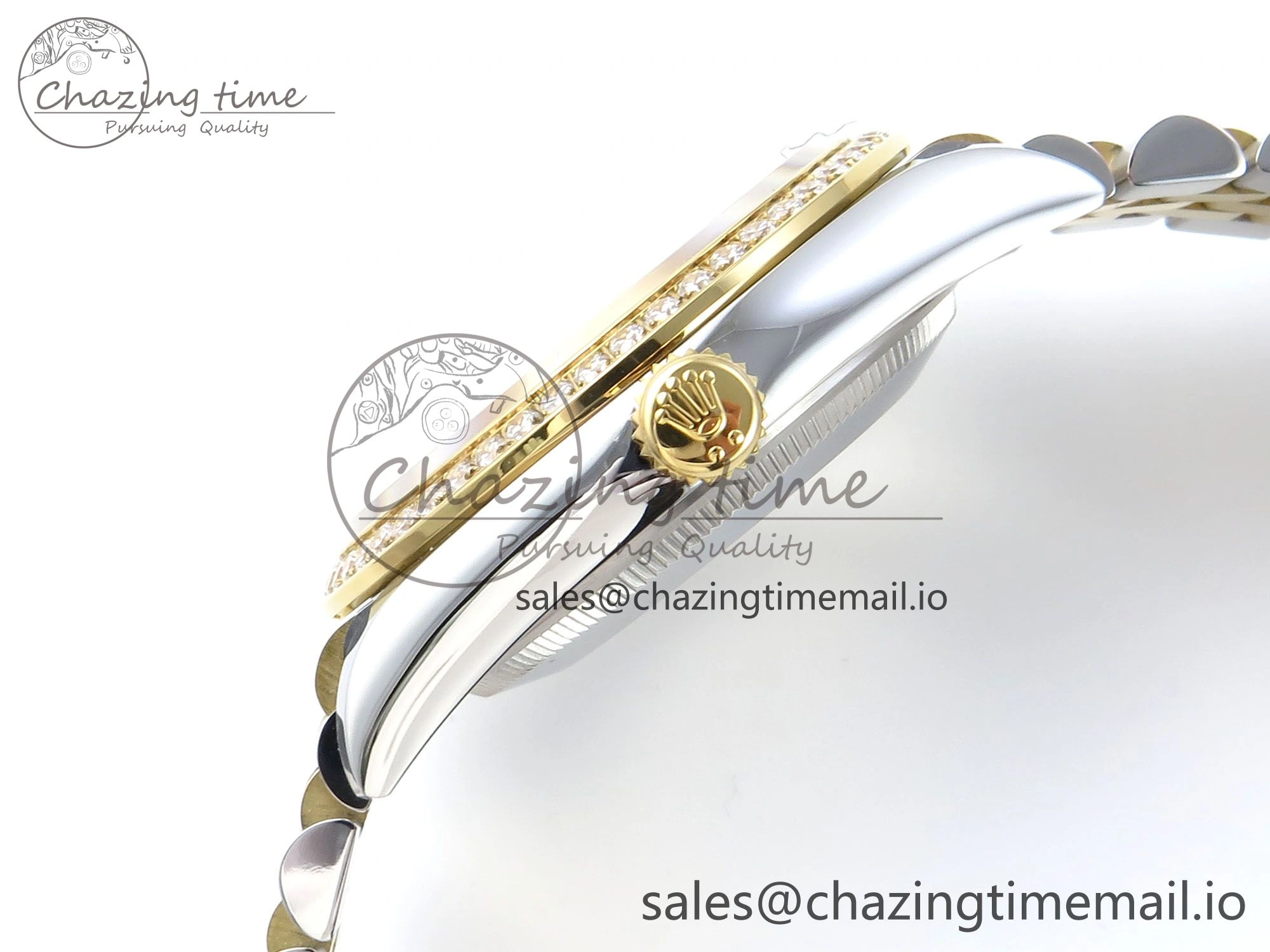 Chic DateJust 36 126283RBR EWEF Best Edition YG Textured Diamonds Dial on SS YG Jubilee Bracelet A 638