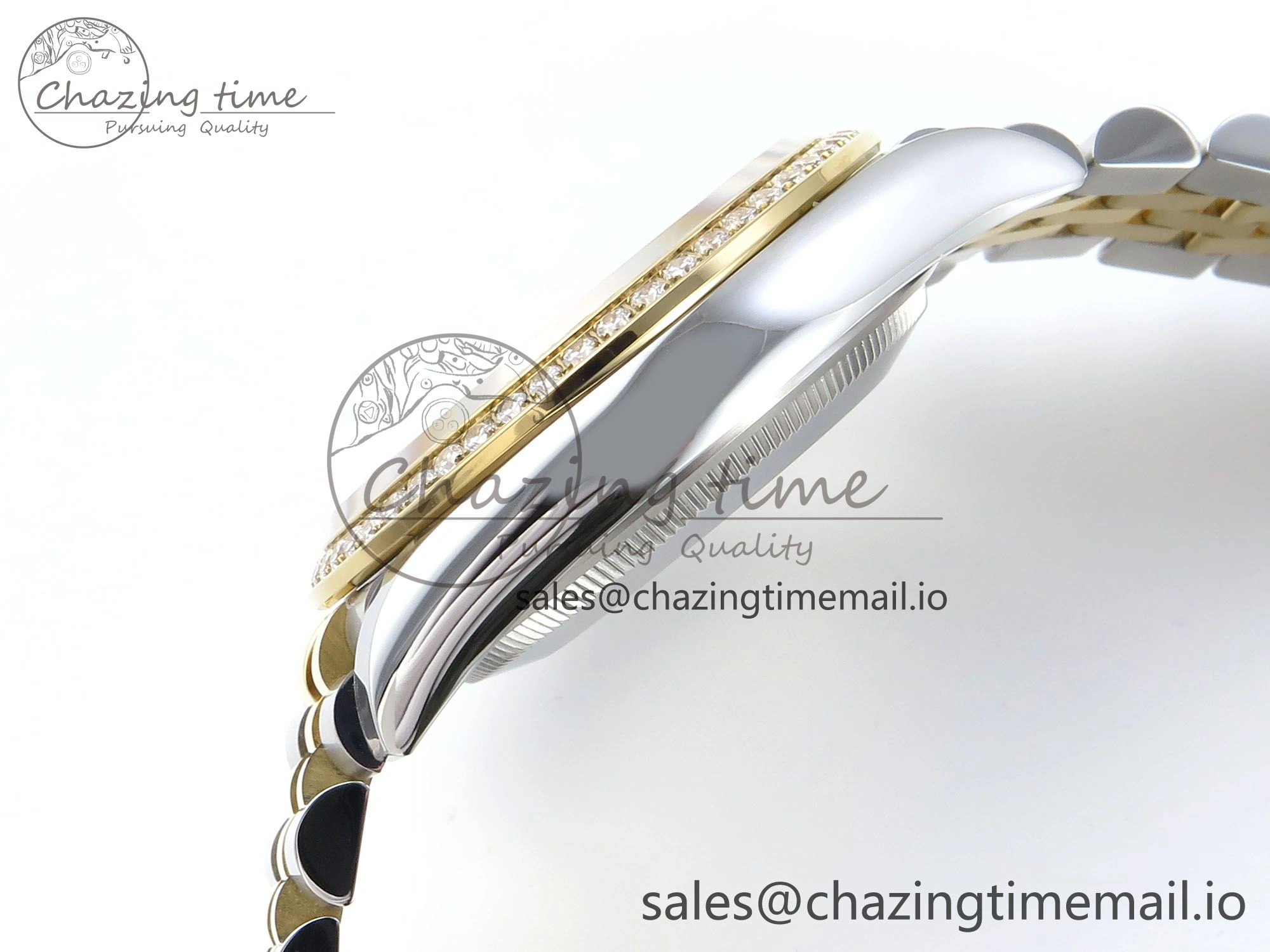 Chic DateJust 36 126283RBR EWEF Best Edition YG Textured Diamonds Dial on SS YG Jubilee Bracelet A 638