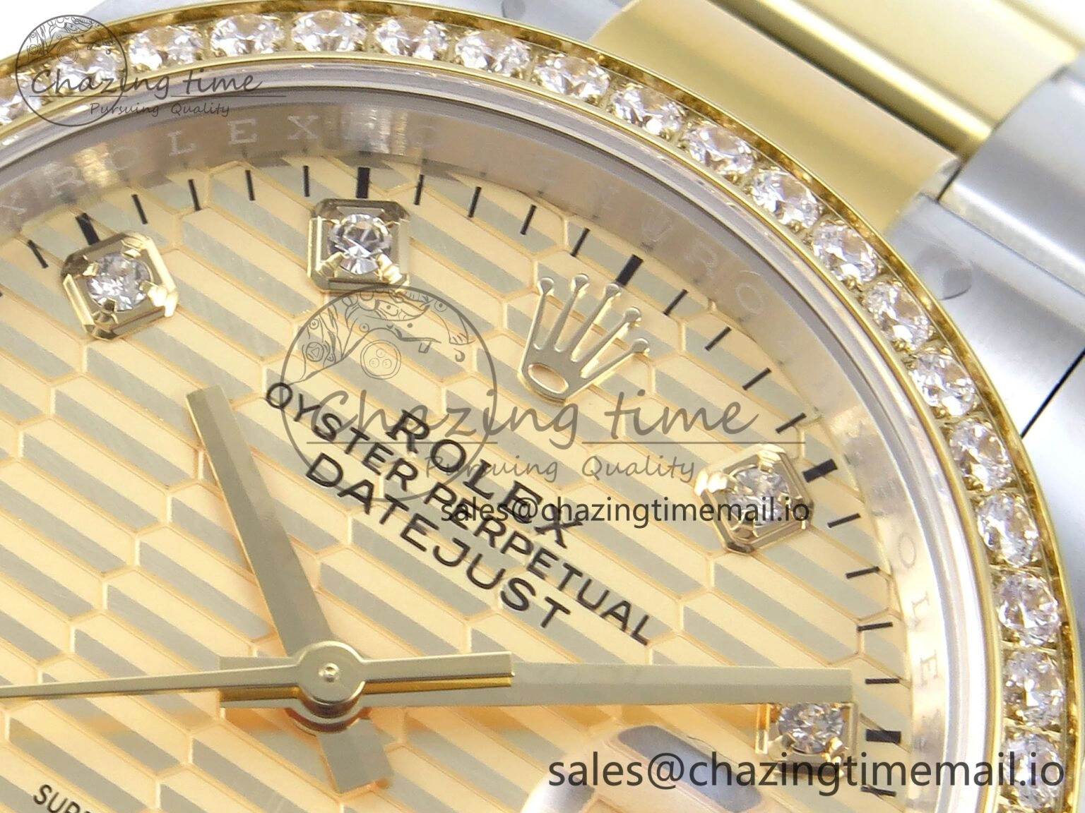 DateJust 36 126283RBR EWEF Best Edition YG Textured Diamonds Dial on SS YG Oyster Bracelet A Trendy 666